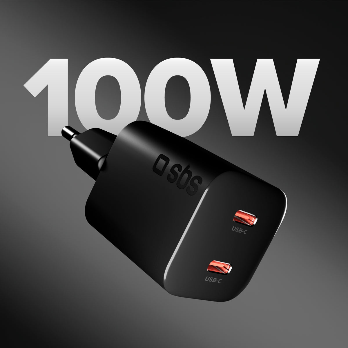 Kit charge 100W double USB‑C avec câble tressé
