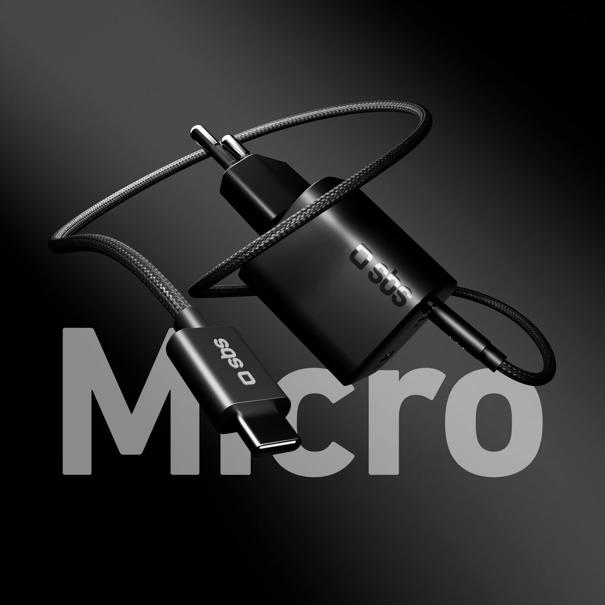 Kit charge 100W double USB‑C avec câble tressé