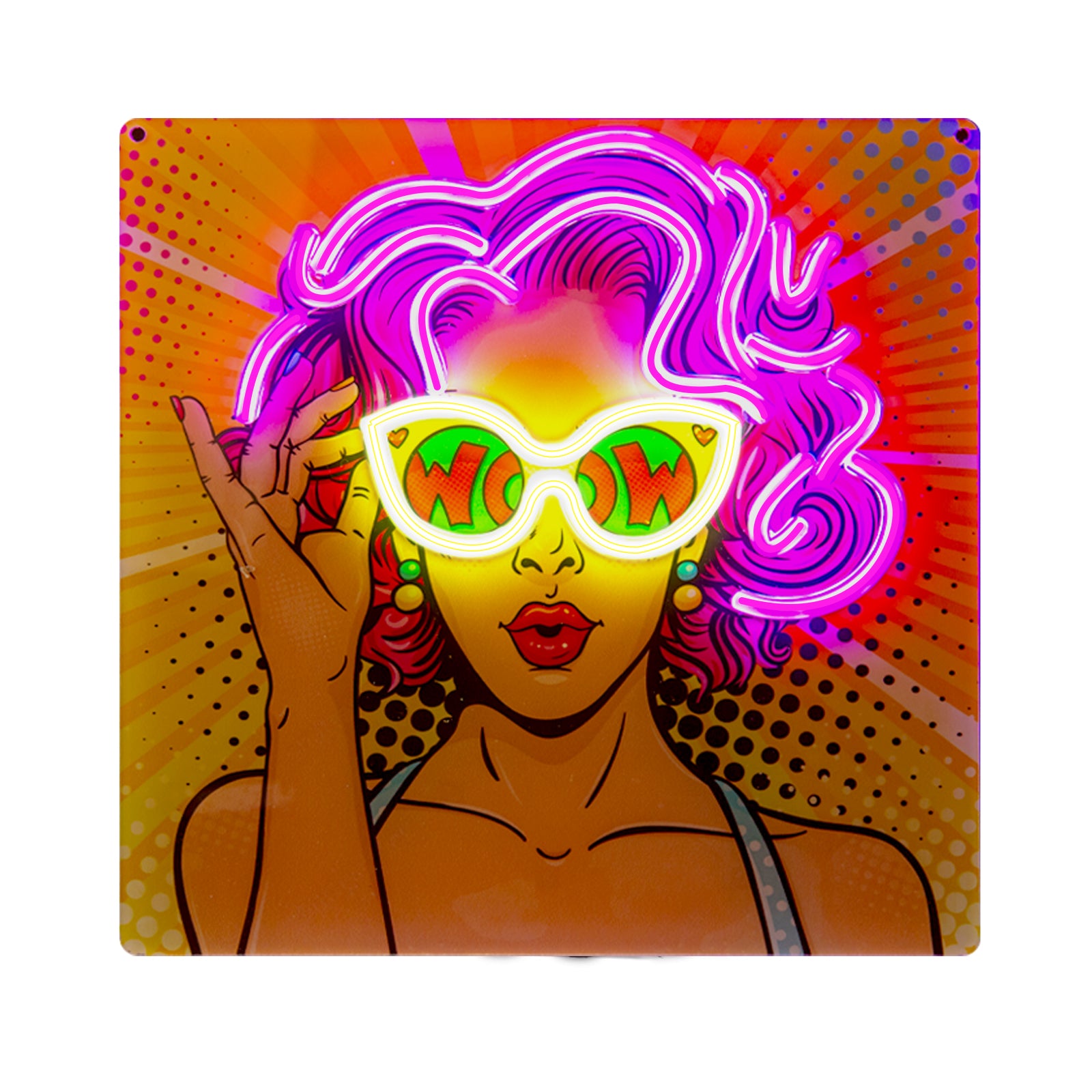 Insegna Luminosa a LED "Wow Girl Mode" con effetto neon per interni