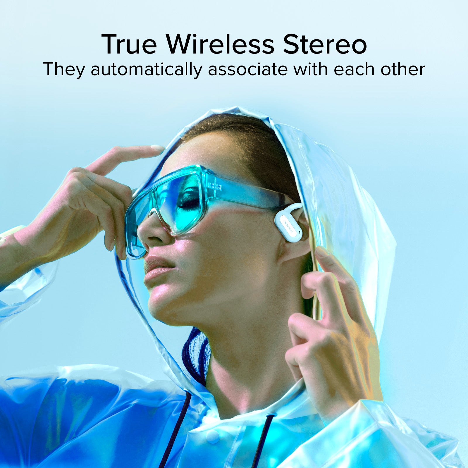 OWS earphones with integrated ear hooks