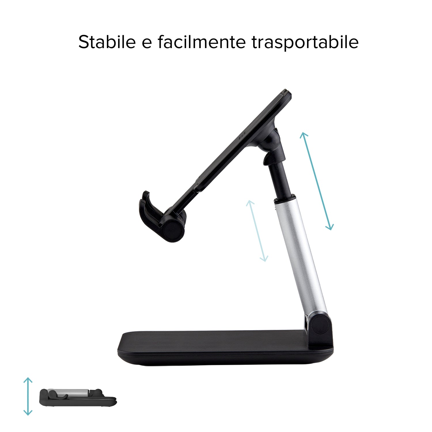 Supporto da tavolo pieghevole per smartphone e tablet