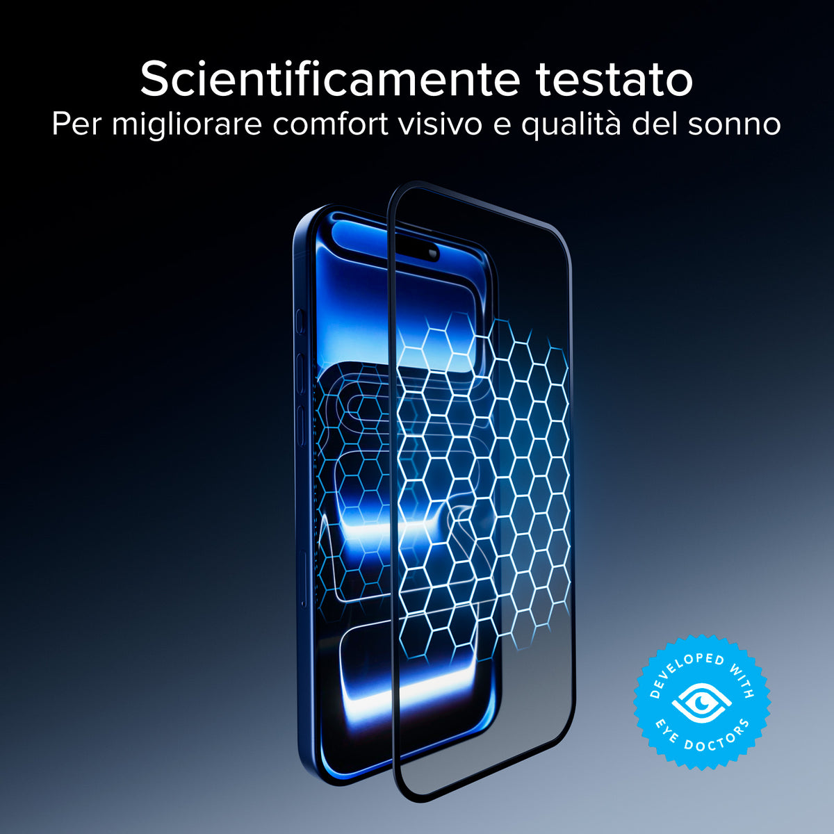 Vetro anti‑luce blu Eyesafe CPF60 per iPhone 17 Pro Max