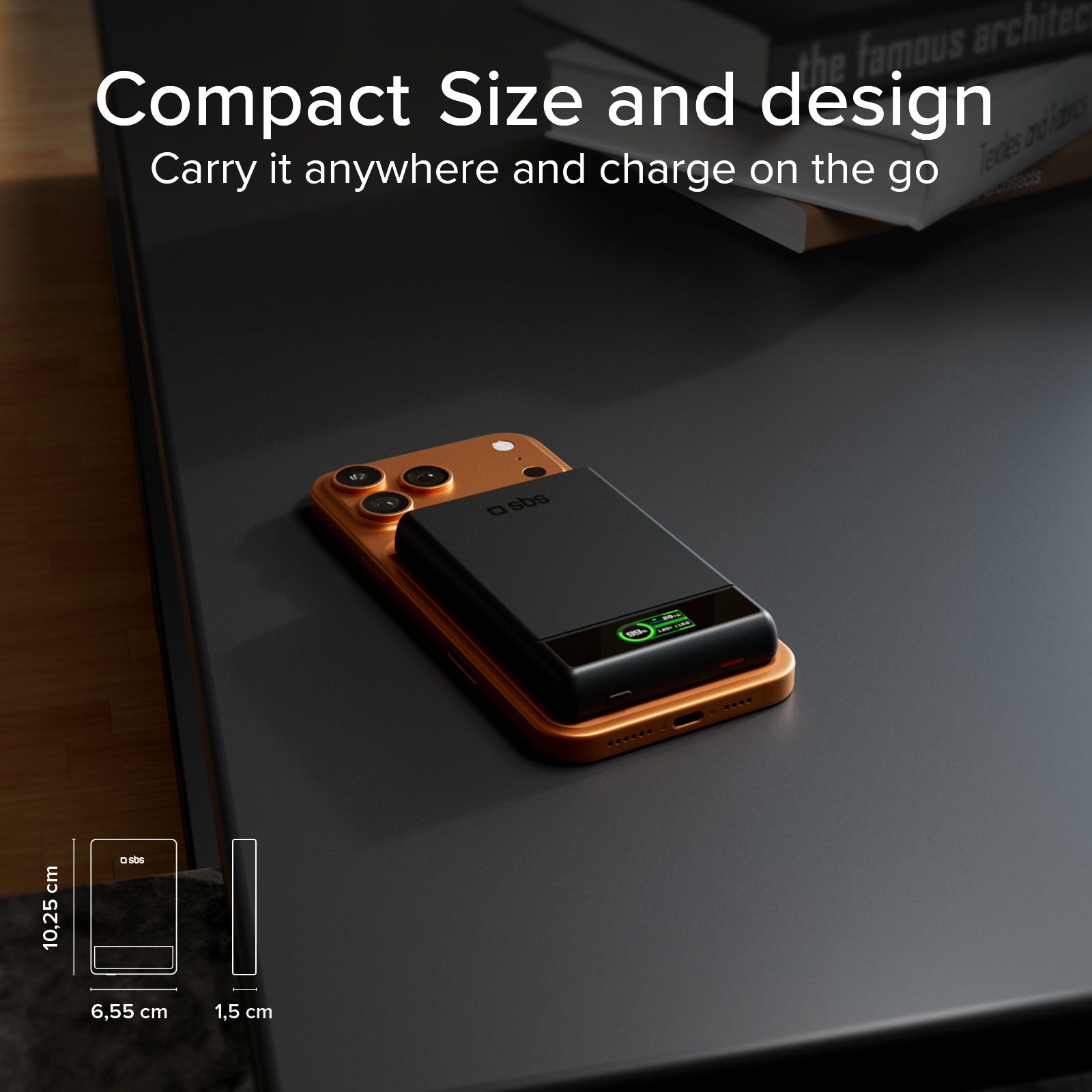 Power bank magnetico 10000 mAh compatibile MagSafe con display smart integrato
