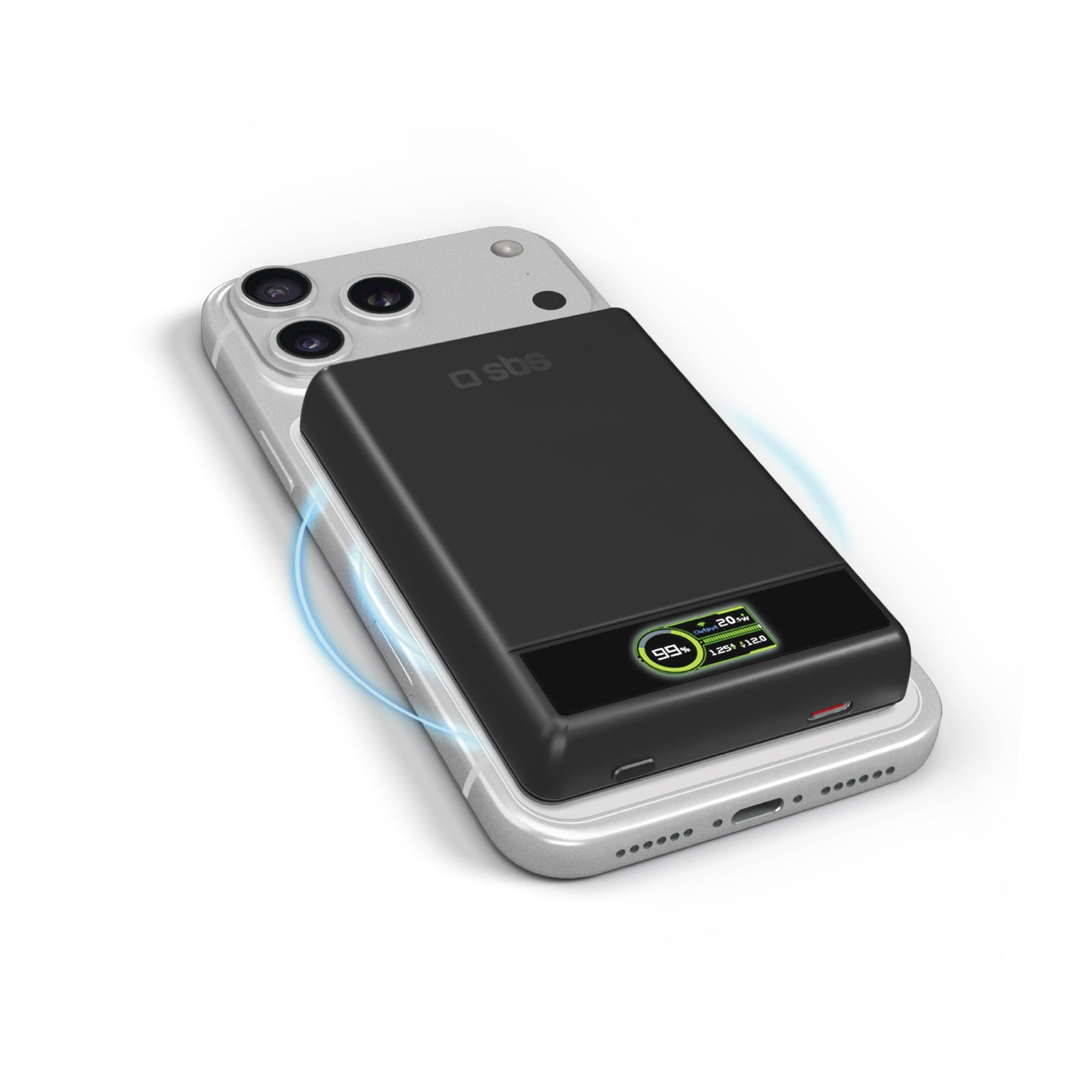 Power bank magnetico 10000 mAh compatibile MagSafe con display smart integrato