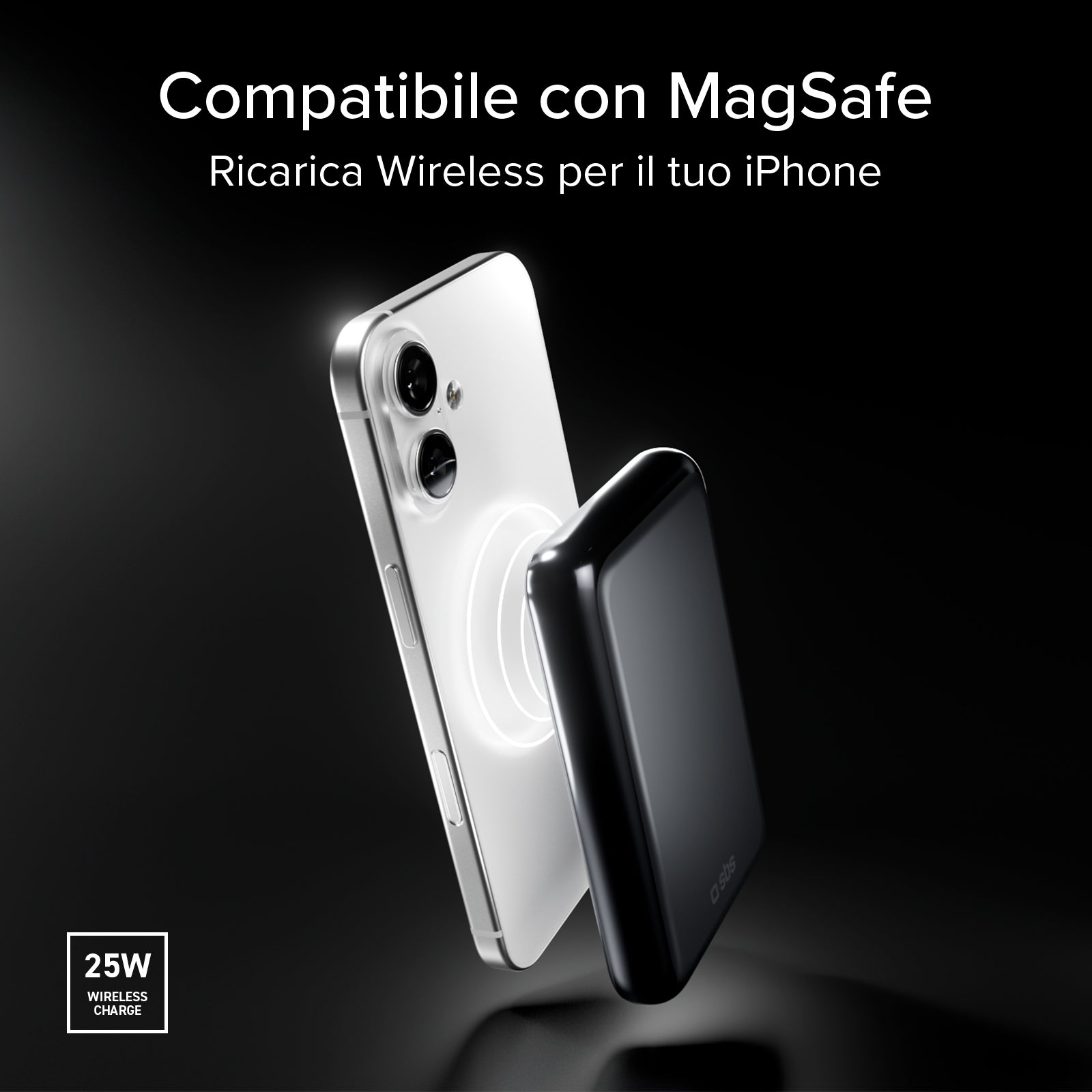 Power bank magnetico 10000 mAh Qi2.2 25W, Power Delivery 3.0, alluminio