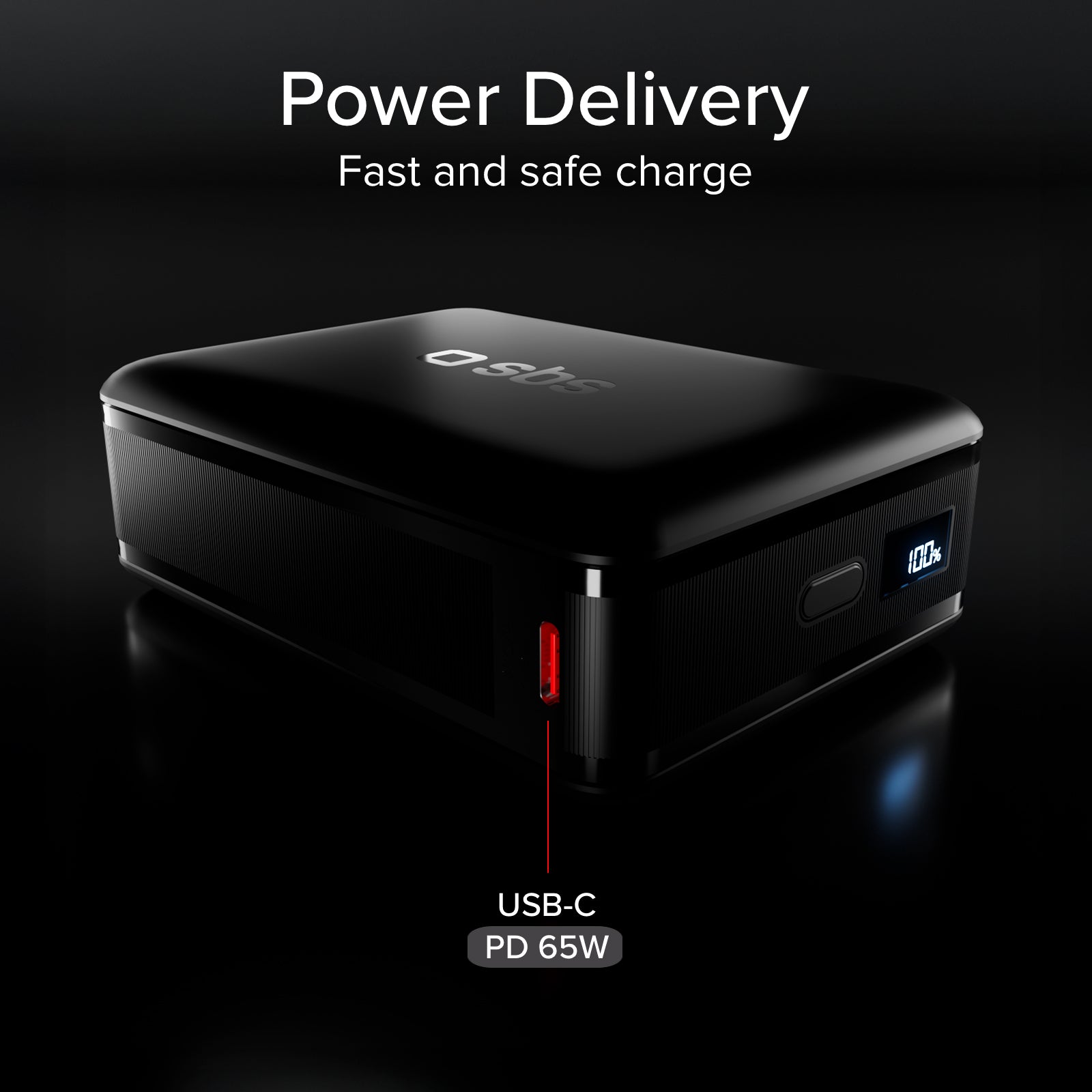 Power bank da 20.000 mAh con display LCD e ricarica per laptop da 65 W