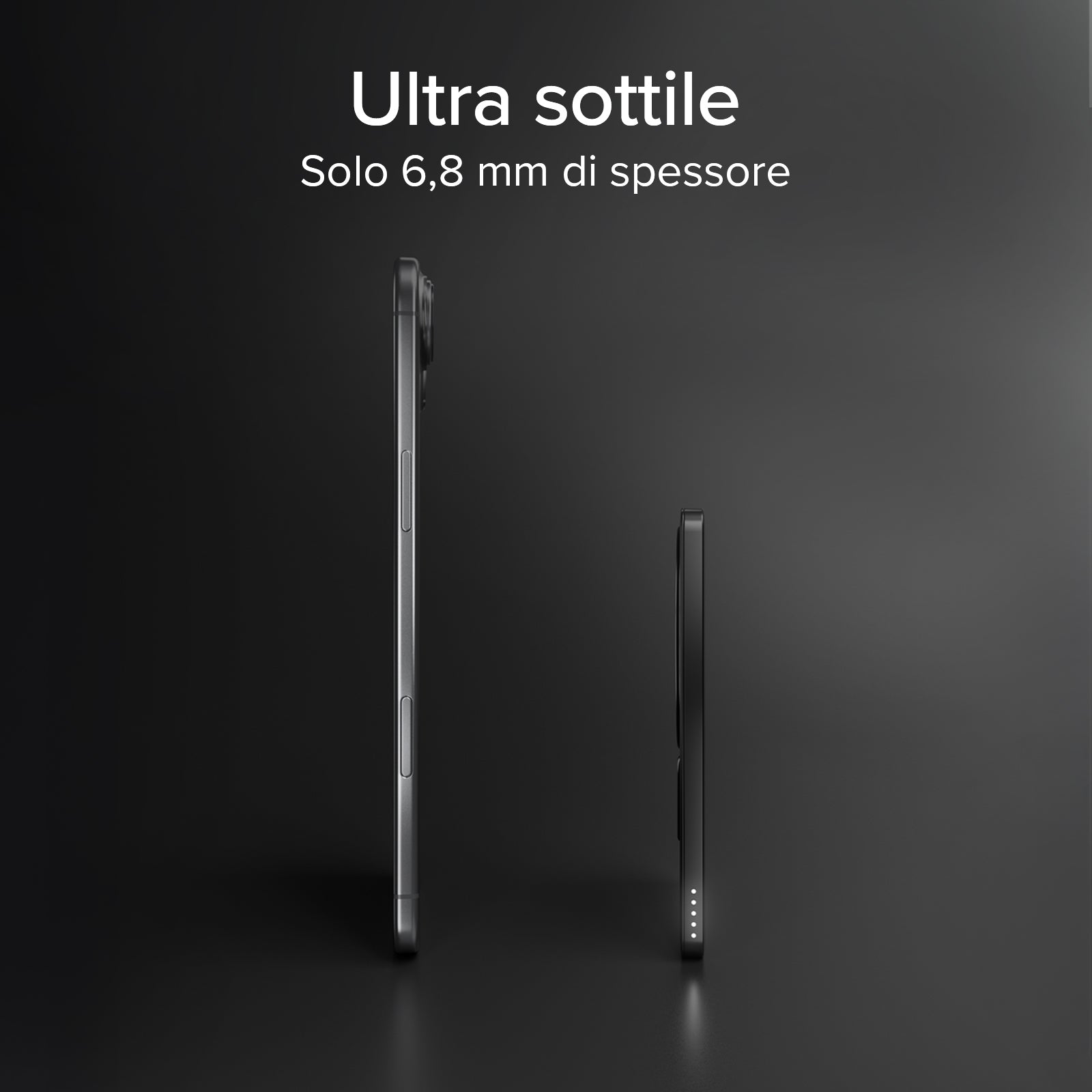 Power bank magnétique slim 3000 mAh avec recharge sans fil 5W compatible MagSafe