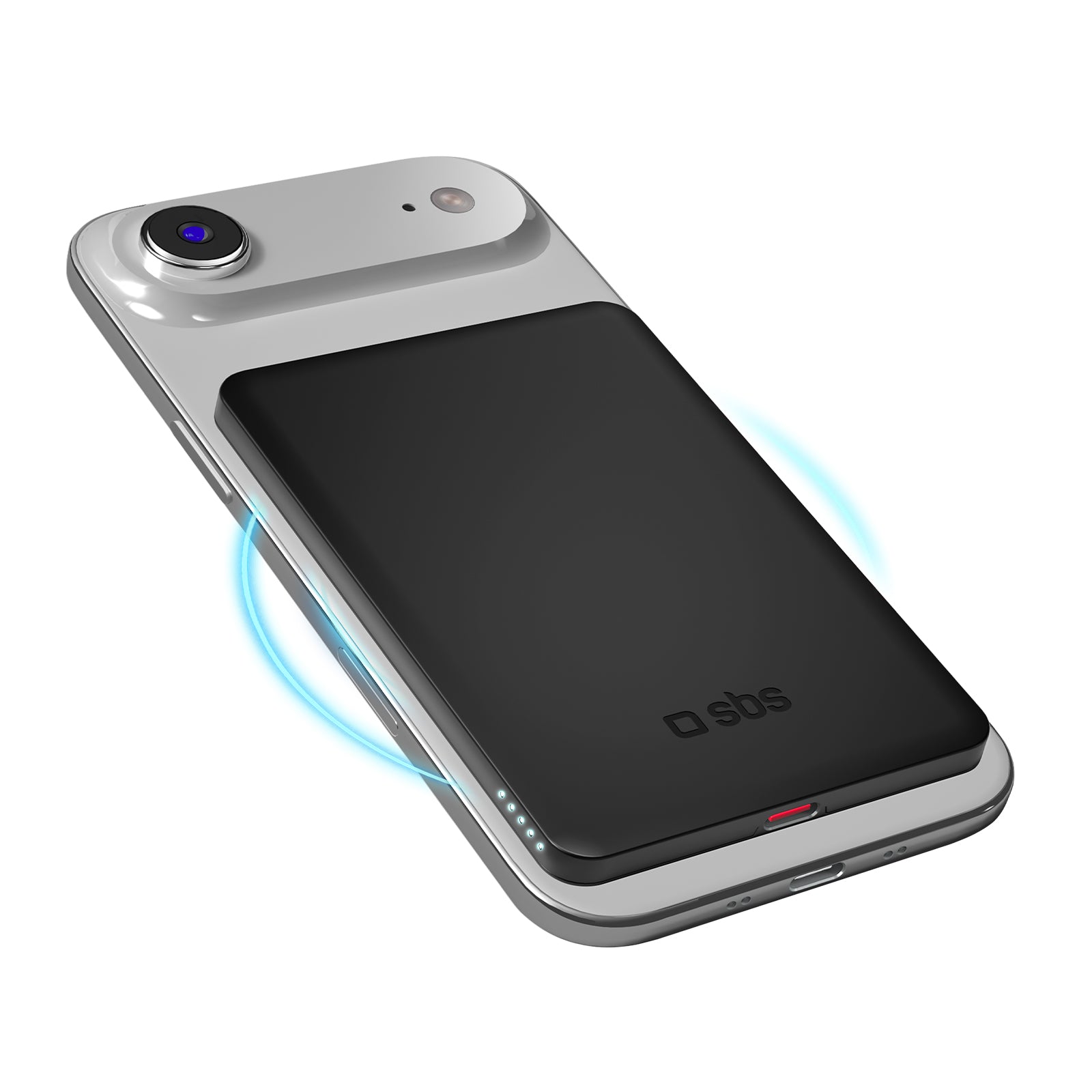 Power bank magnétique slim 3000 mAh avec recharge sans fil 5W compatible MagSafe