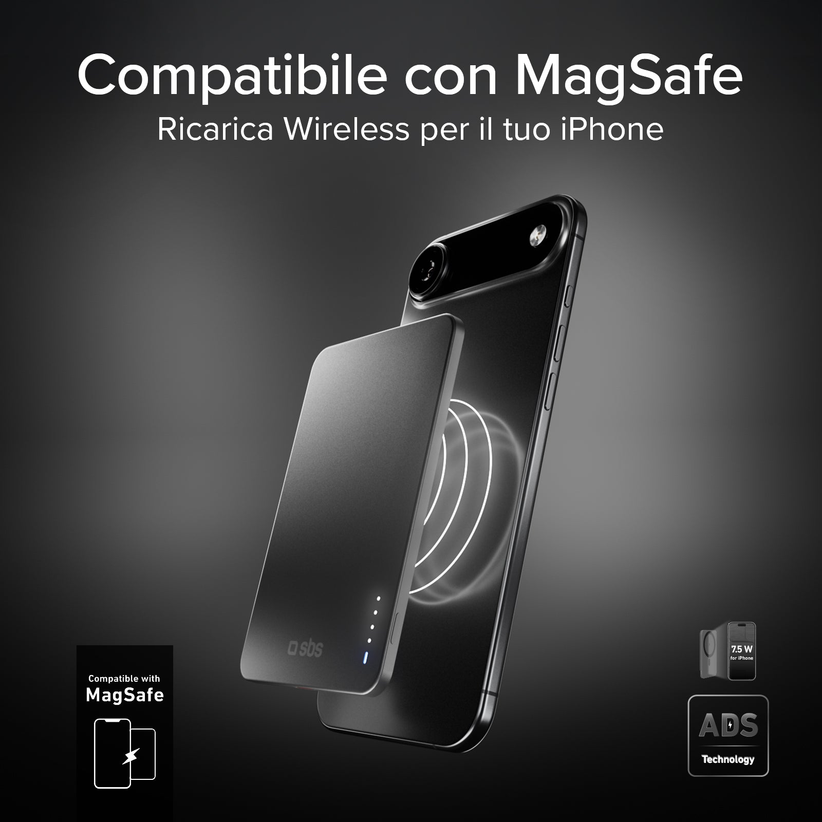 Batterie externe magnétique extra-fin 3000mAh