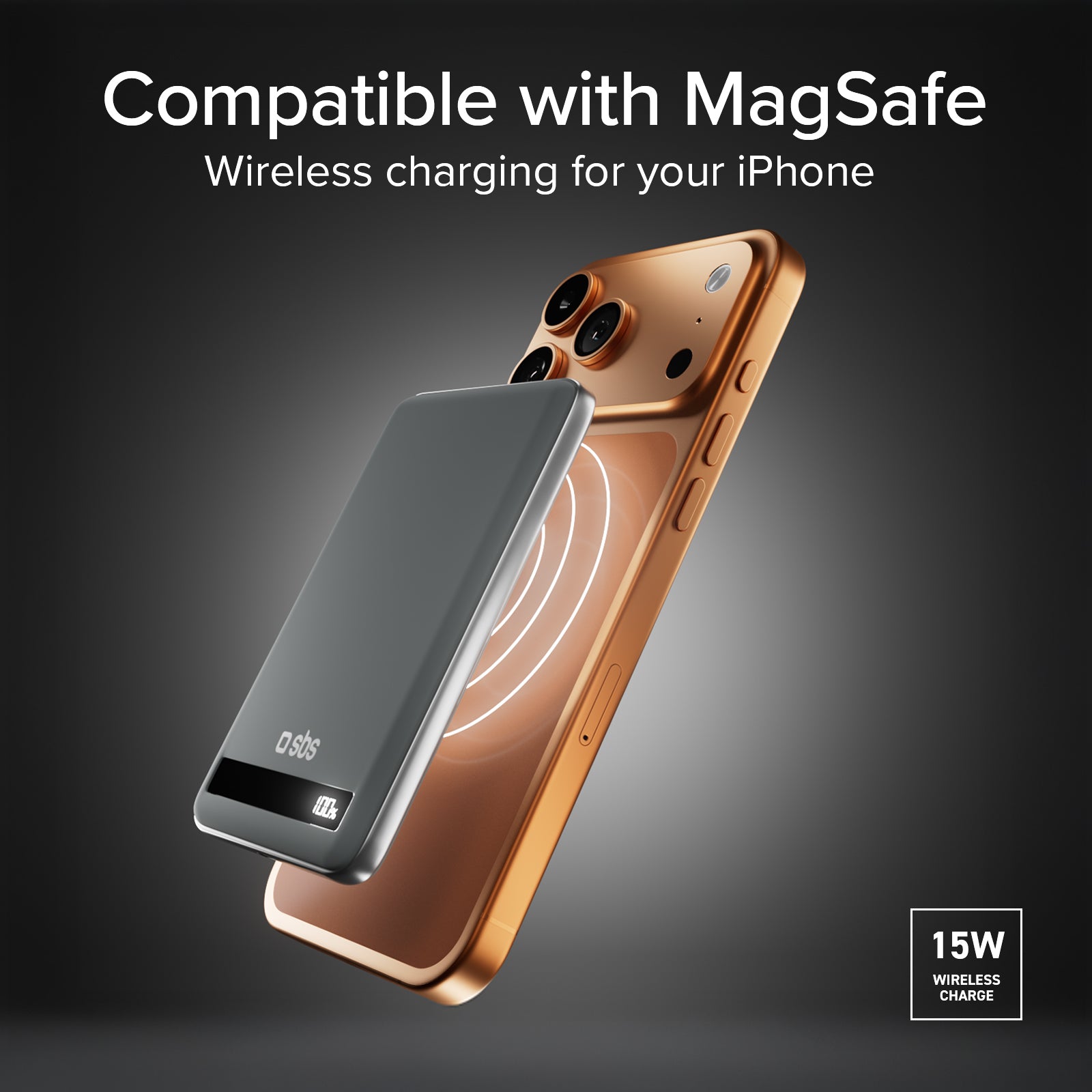 5000 mAh 15 W Qi2 magnetic power bank with semi-solid state battery and LCD