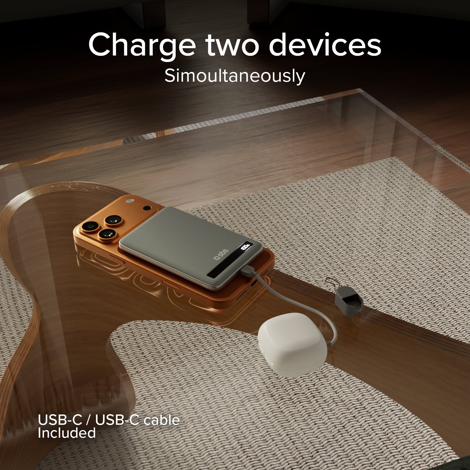 5000 mAh 15 W Qi2 magnetic power bank with semi-solid state battery and LCD