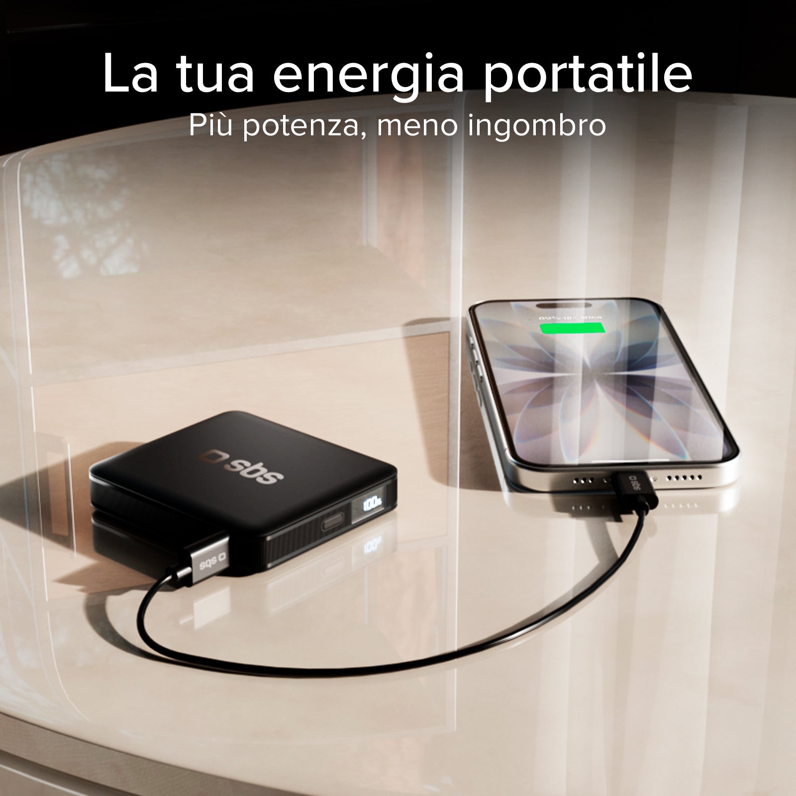 Power Bank SBS 5000 mAh – Ultra-compatto ad Alta Densità