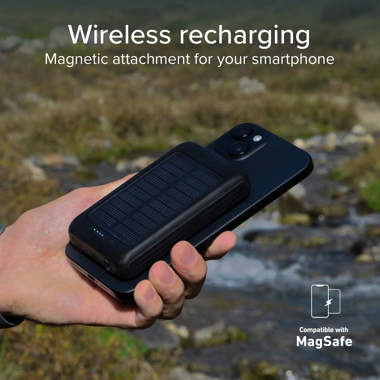 Powerbank solare 5000 mAh con ricarica wireless