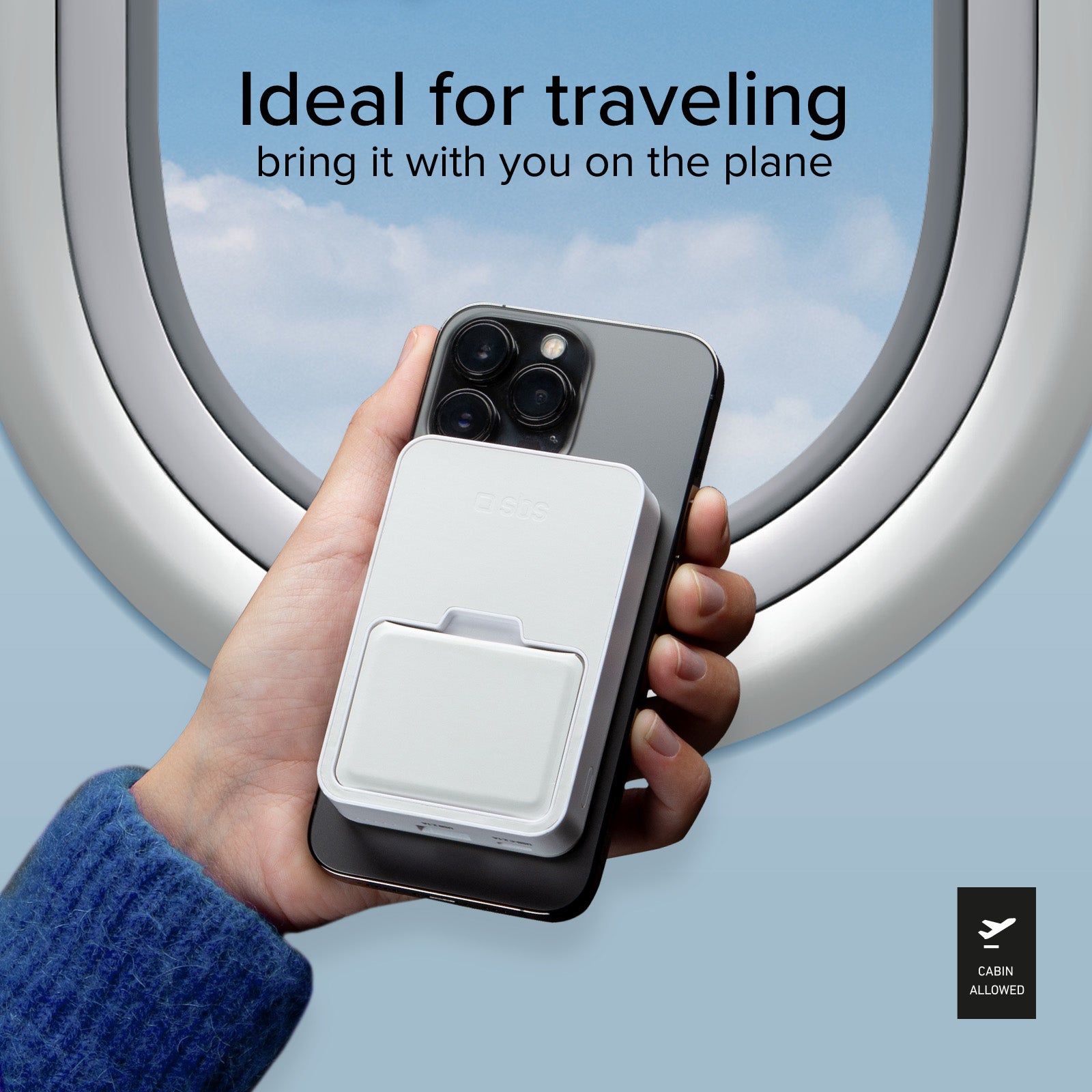 Power bank da 5000 mAh wireless magnetico con funzione stand