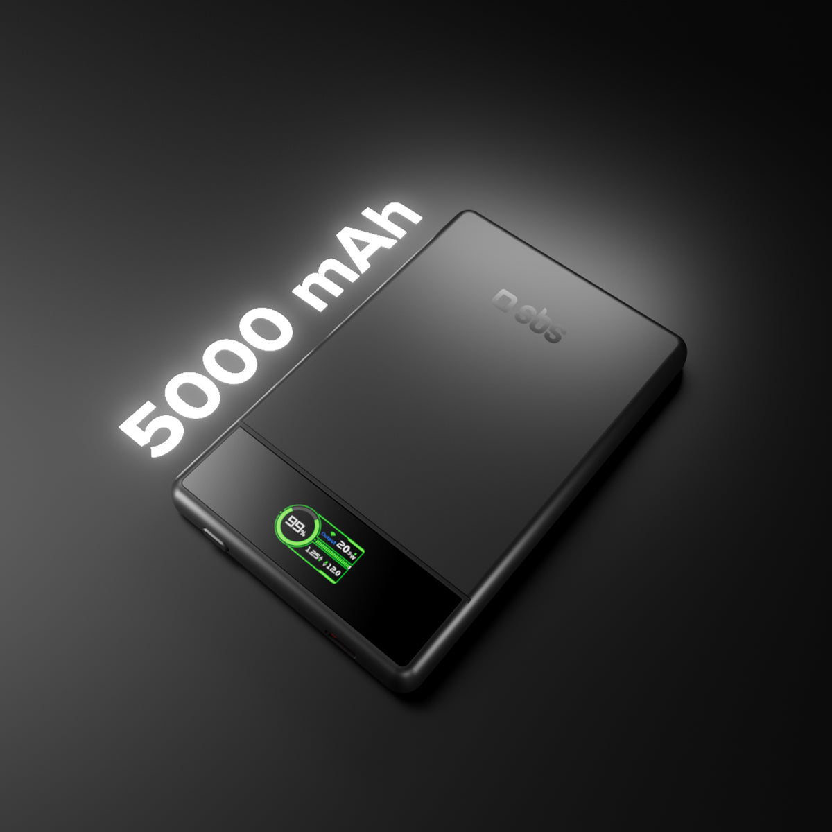 Magnetische Powerbank 5000 mAh mit integriertem Display, magnetisches Wireless-Laden bis zu 15W und USB-C 20W Anschluss