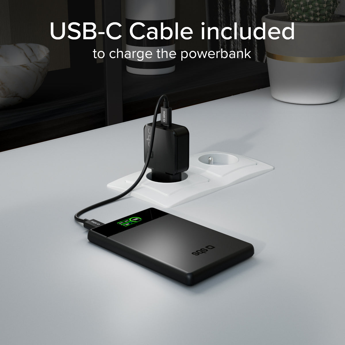 Magnetische Powerbank 5000 mAh mit integriertem Display, magnetisches Wireless-Laden bis zu 15W und USB-C 20W Anschluss