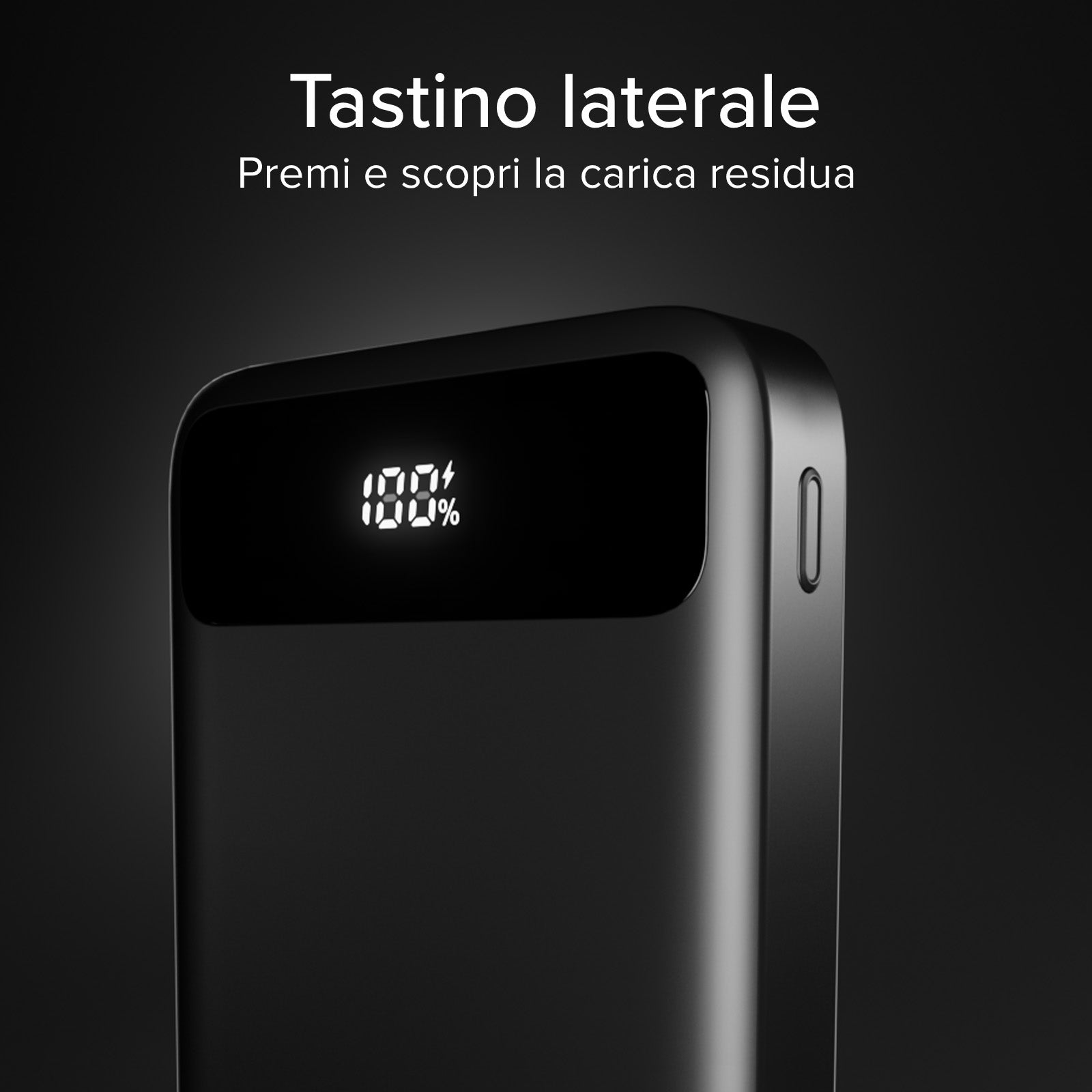 Batería externa compacta de 10000mah con carga rápida y pantalla LCD