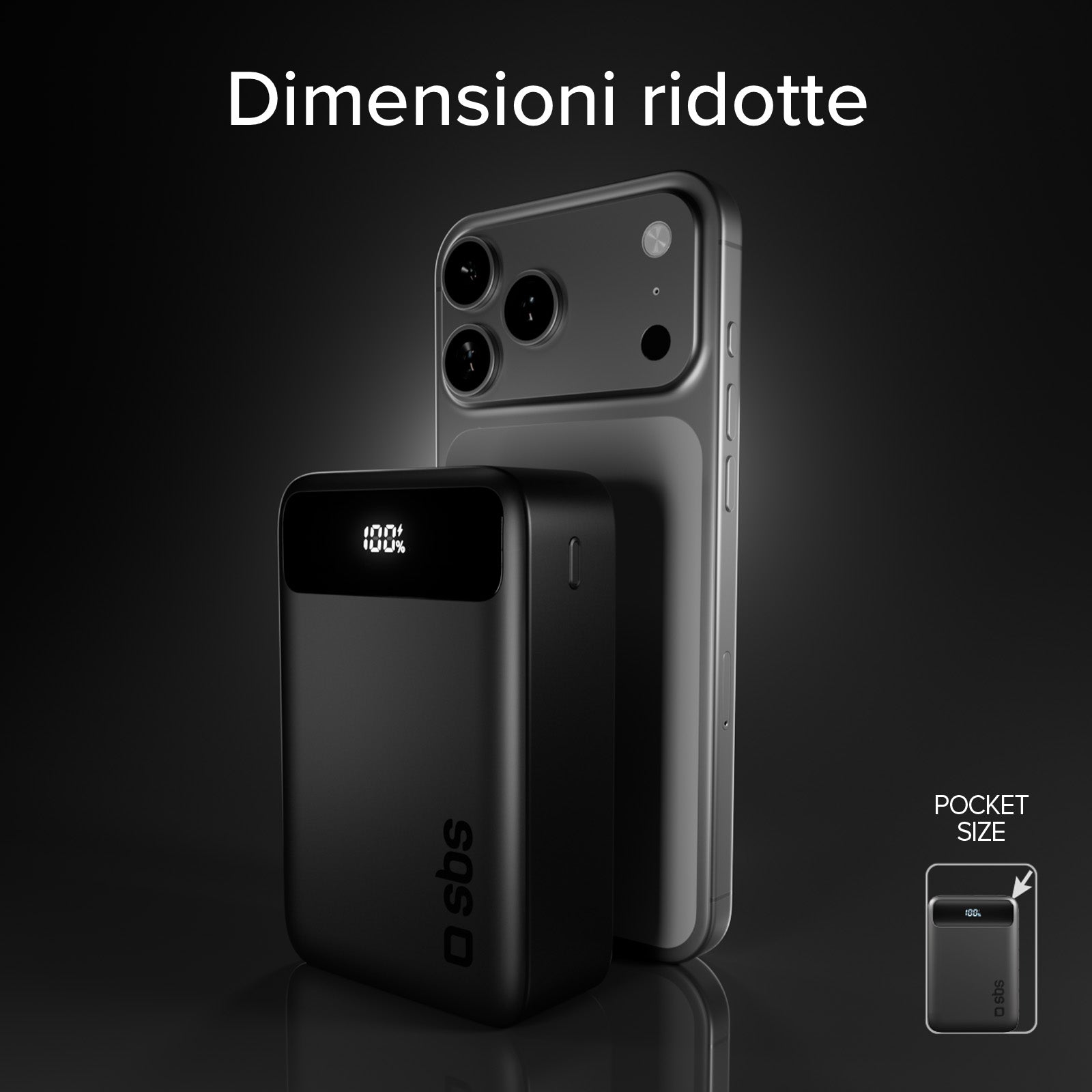 Power bank compatto 20000mah con display e ricarica rapida 20w USB-C e USB-A