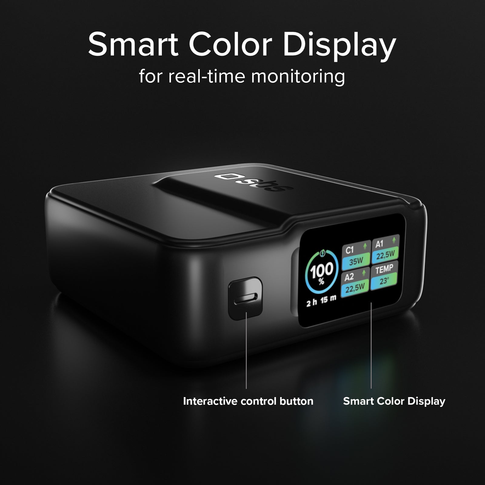 Power bank Power Control 2.0 da 10.000 mAh con display TFT intelligente e ricarica PD da 35 W