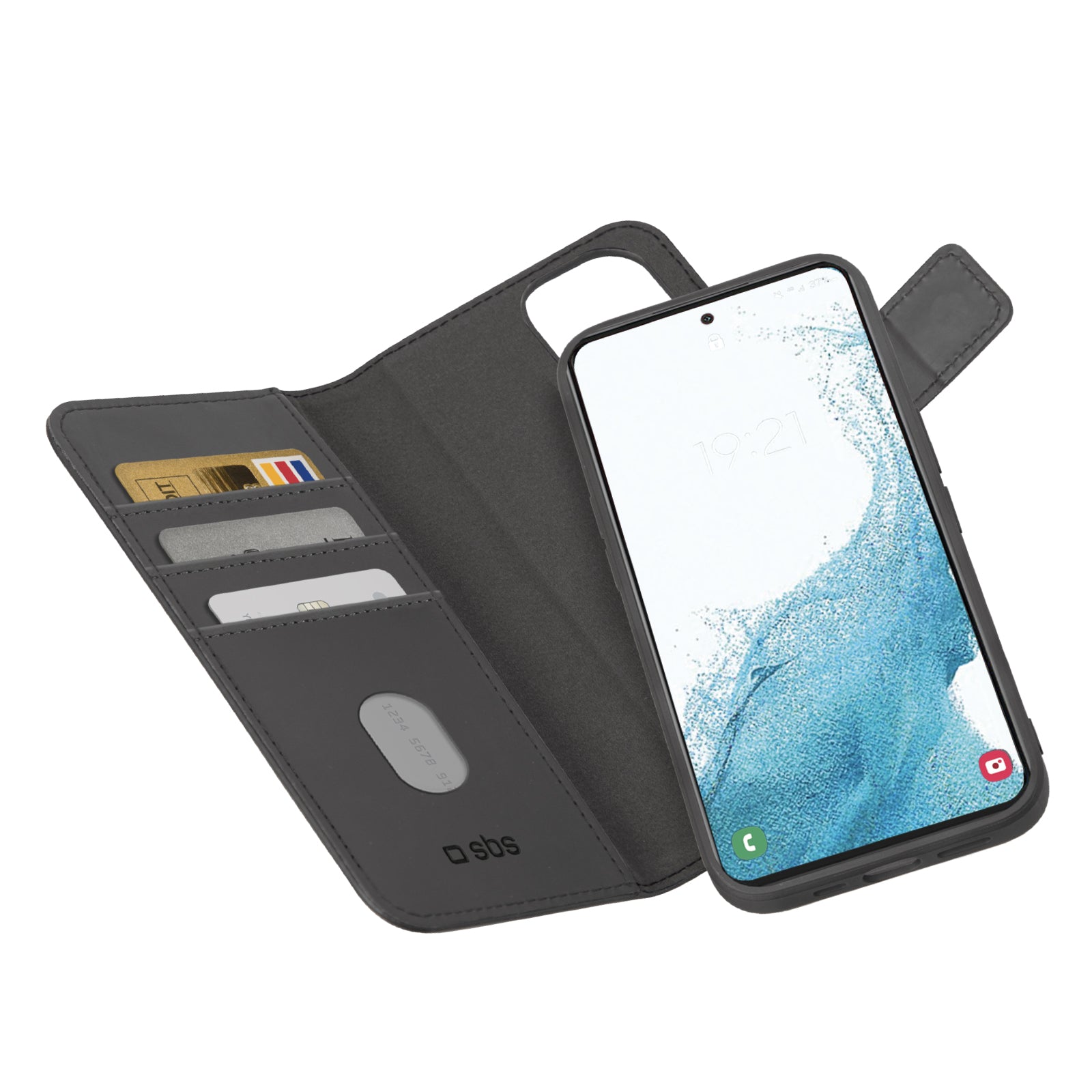 Custodia Book con cover rimovibile per Samsung S22