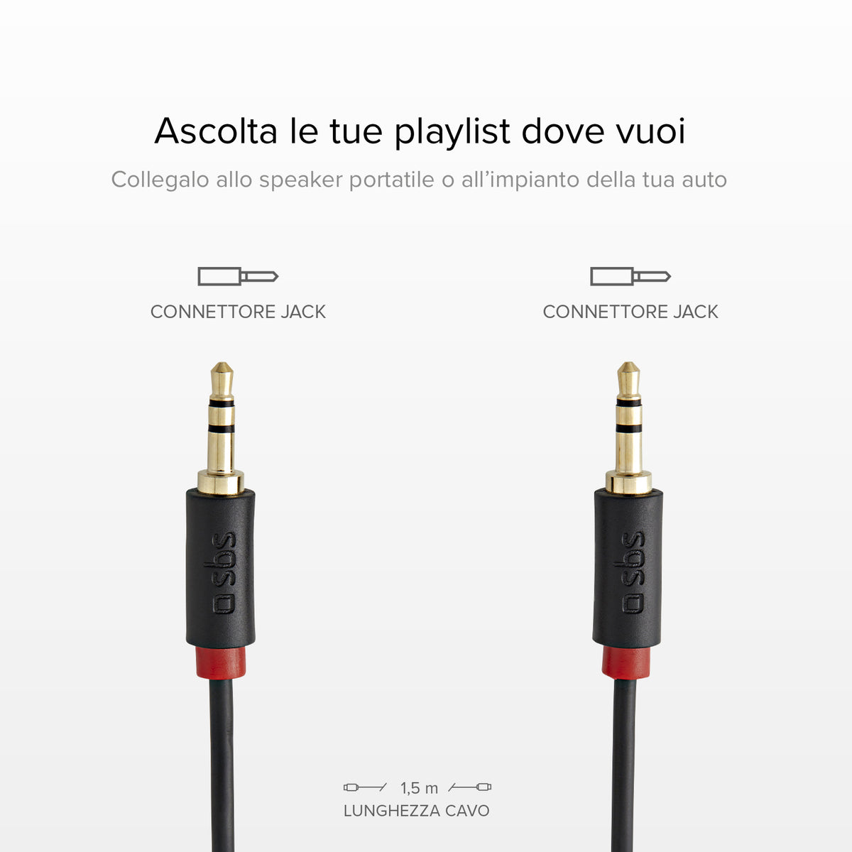 Cavo audio stereo Jack 3,5 mm per cellulari e smartphone