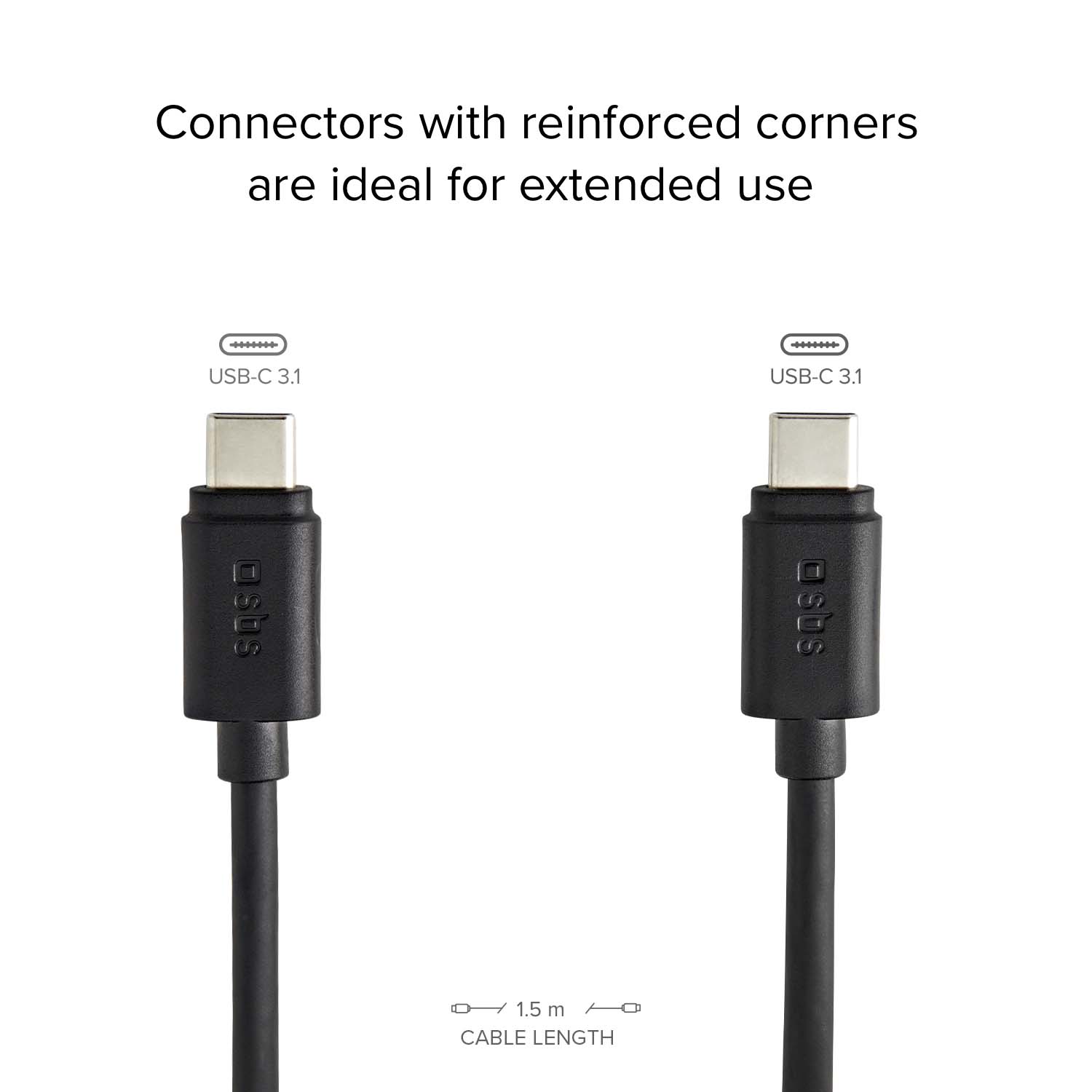 Cable de datos y carga con conectores Tipo C 3.1