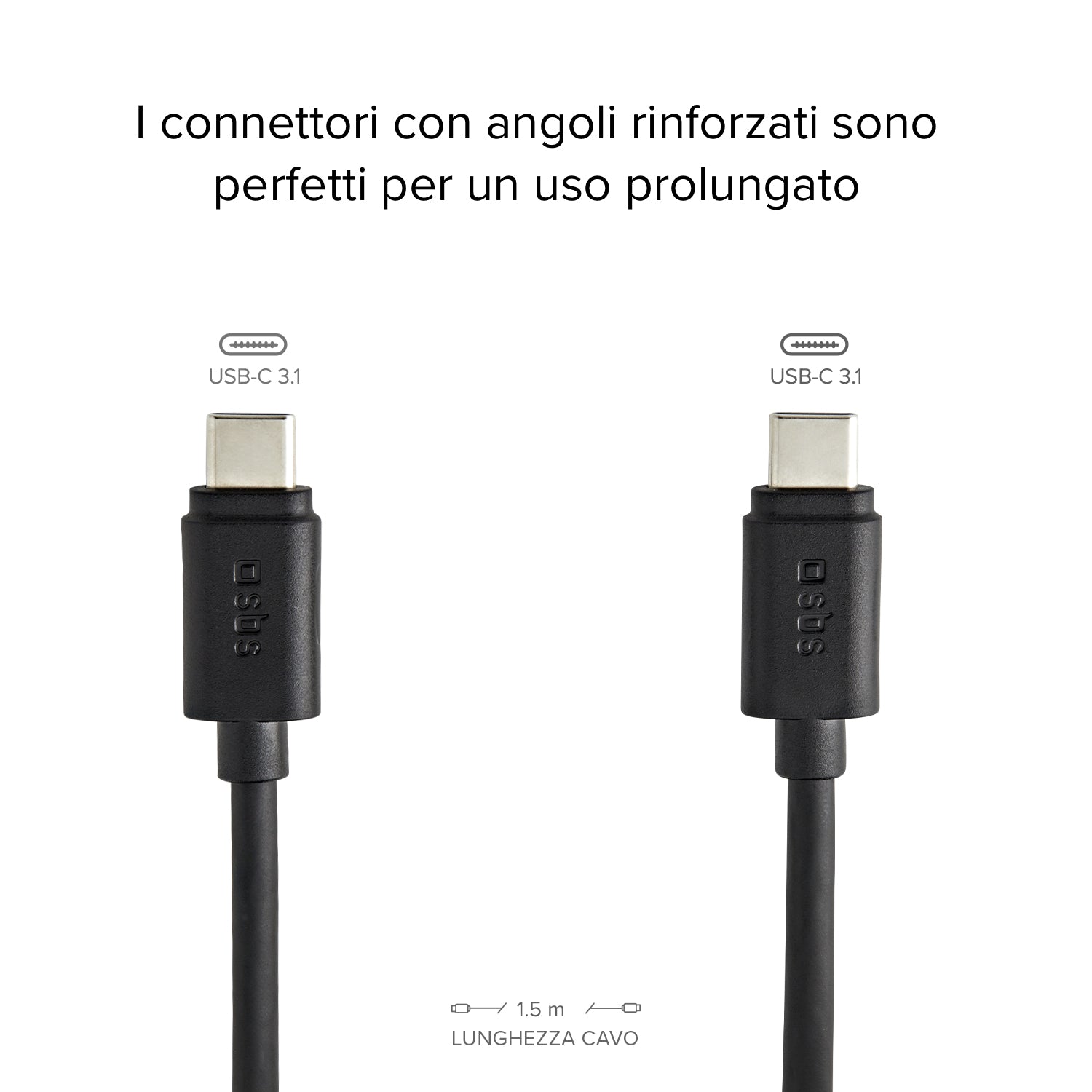 Cable de datos y carga con conectores Tipo C 3.1