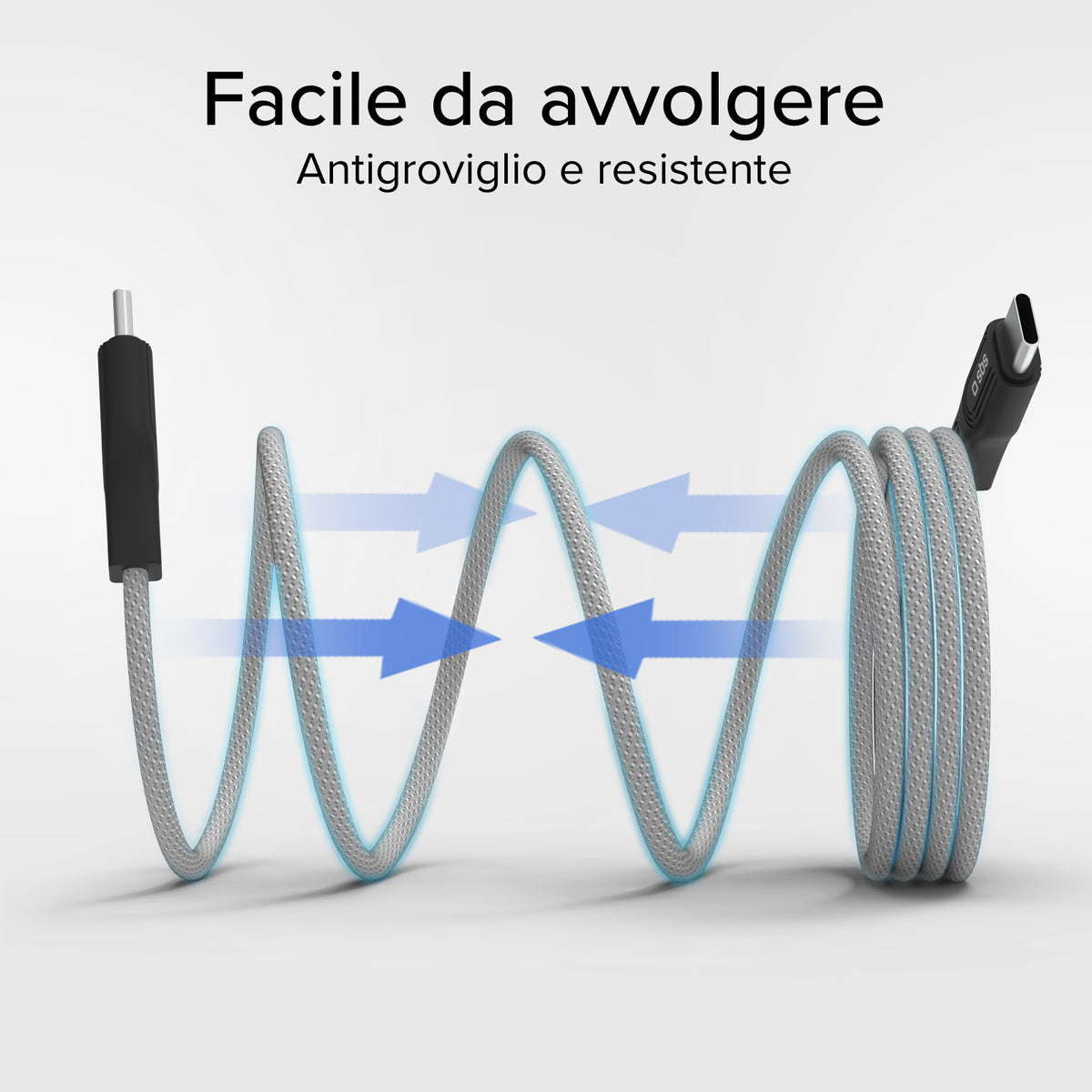 Cable USB-C - USB-C con acabado magnético, 1 metro
