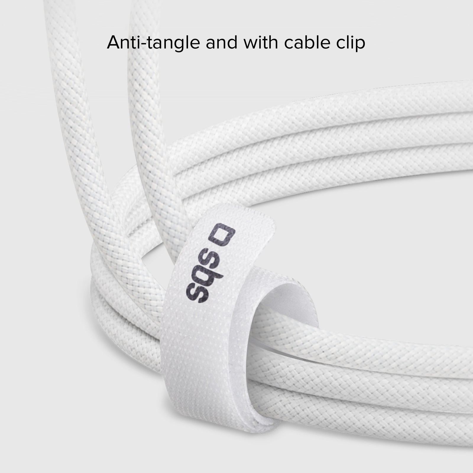 Câble textile USB-C - USB-C avec serre-câble, 1,5 mètre