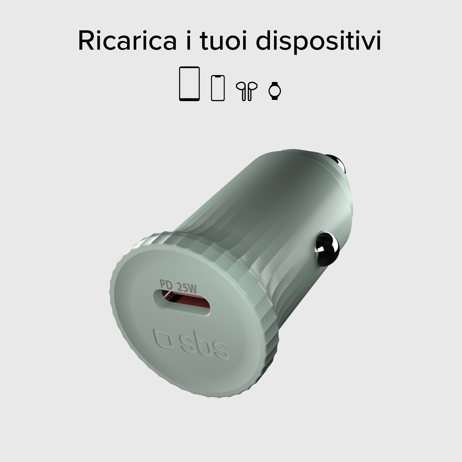 Caricatore caricabatterie da auto con materiale riciclato GRS