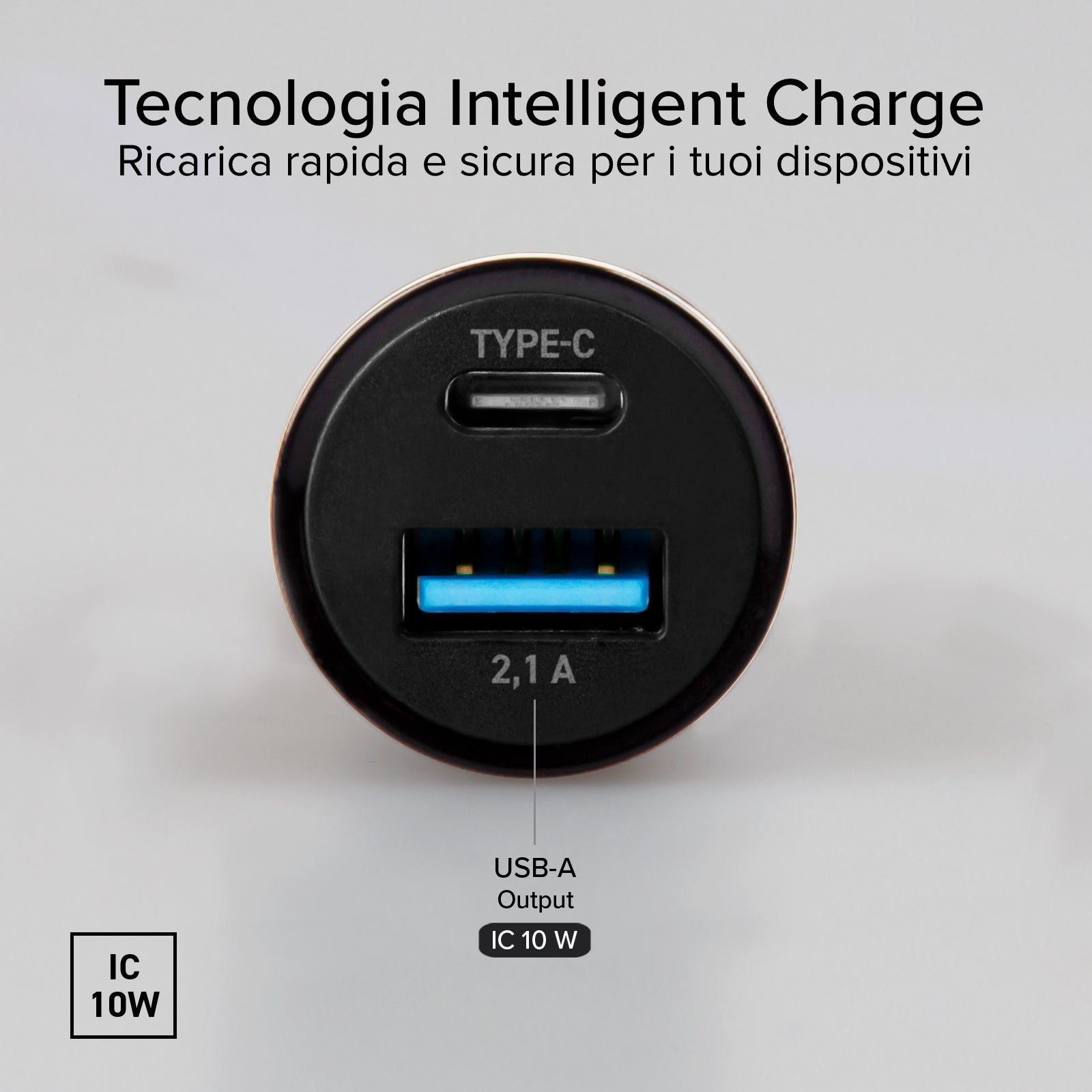 Typ C - USB KFZ-Ladegerät von 2.1A