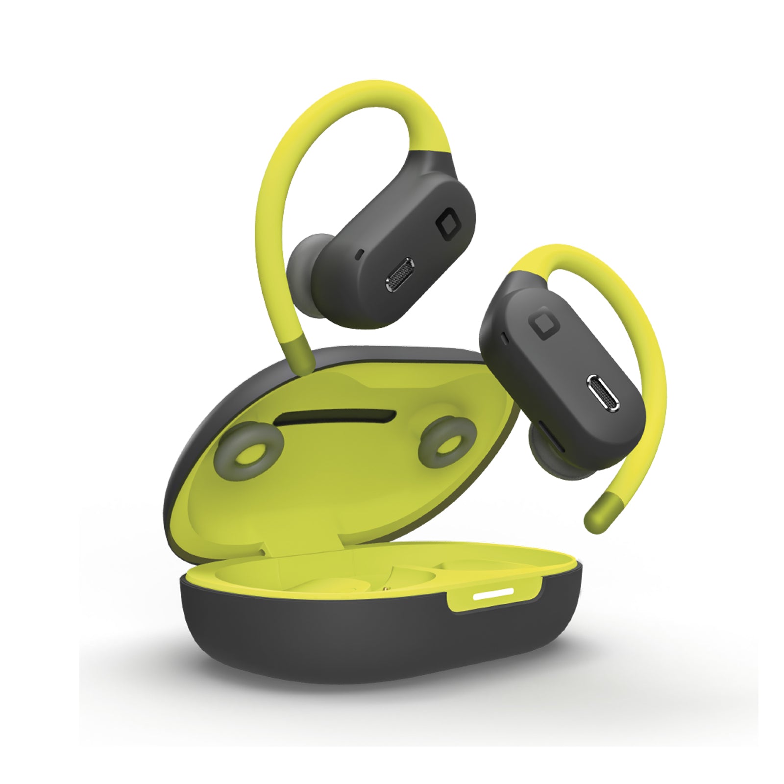 Sports ear-hook earphones with Active Noise Cancelling (ANC) technology