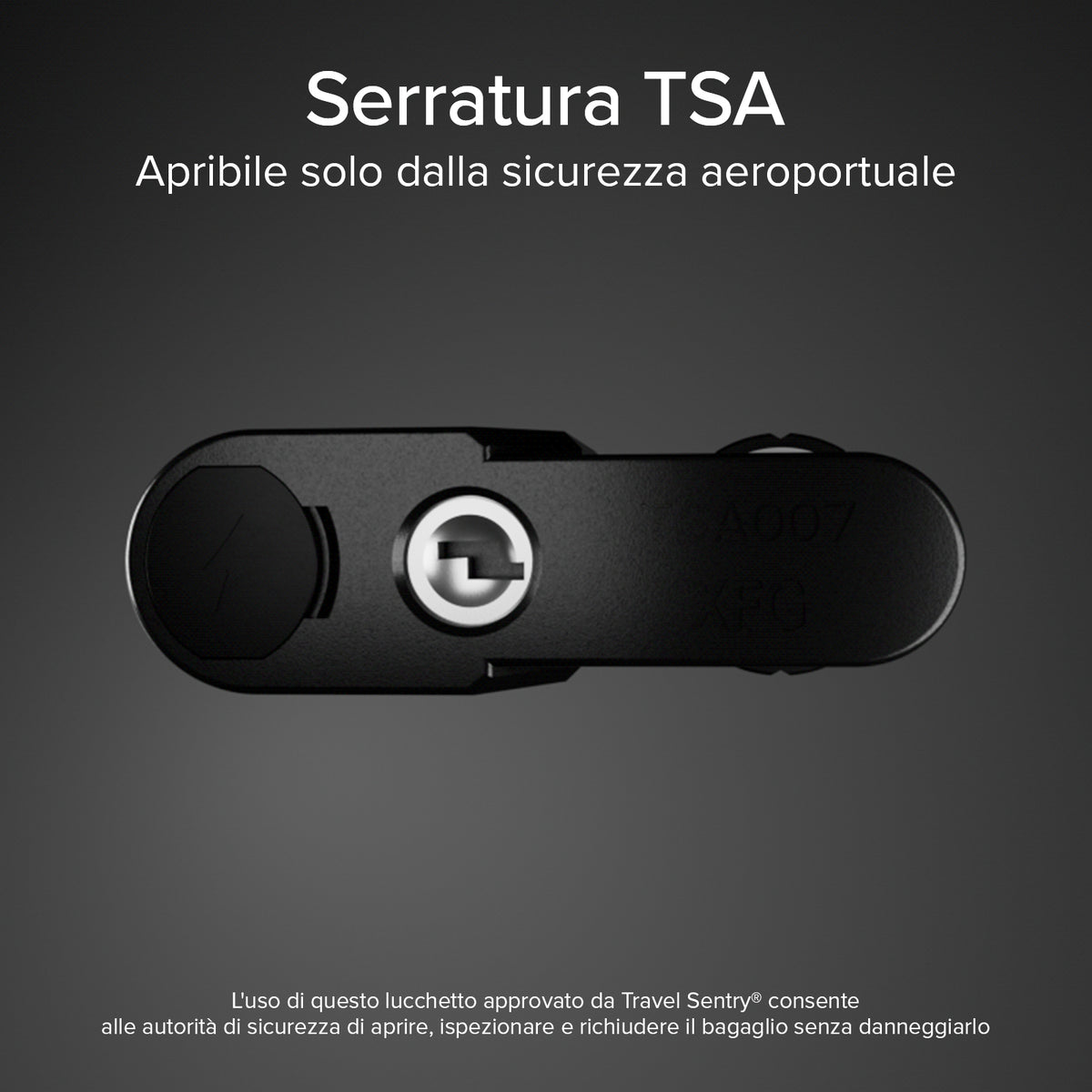 TSA lock with integrated locator for suitcases and bags compatible with Apple Find My