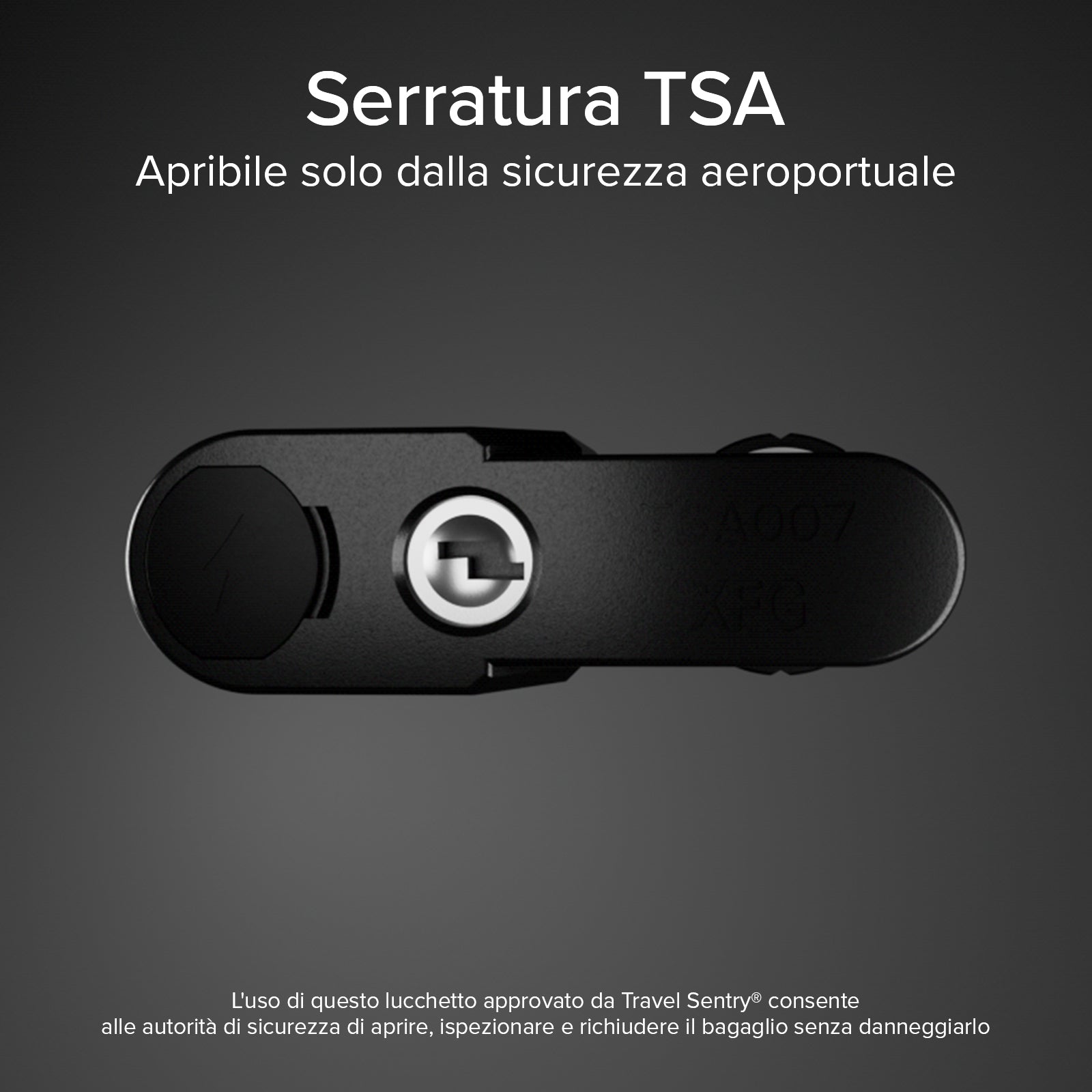 TSA lock with integrated locator for suitcases and bags compatible with Apple Find My