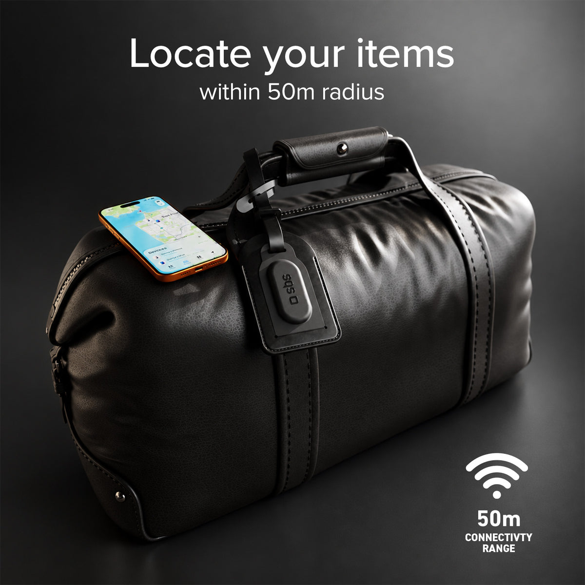 Track My Bag Kofferanhänger mit Tracker, kompatibel mit Apple Find My und Google Find Hub