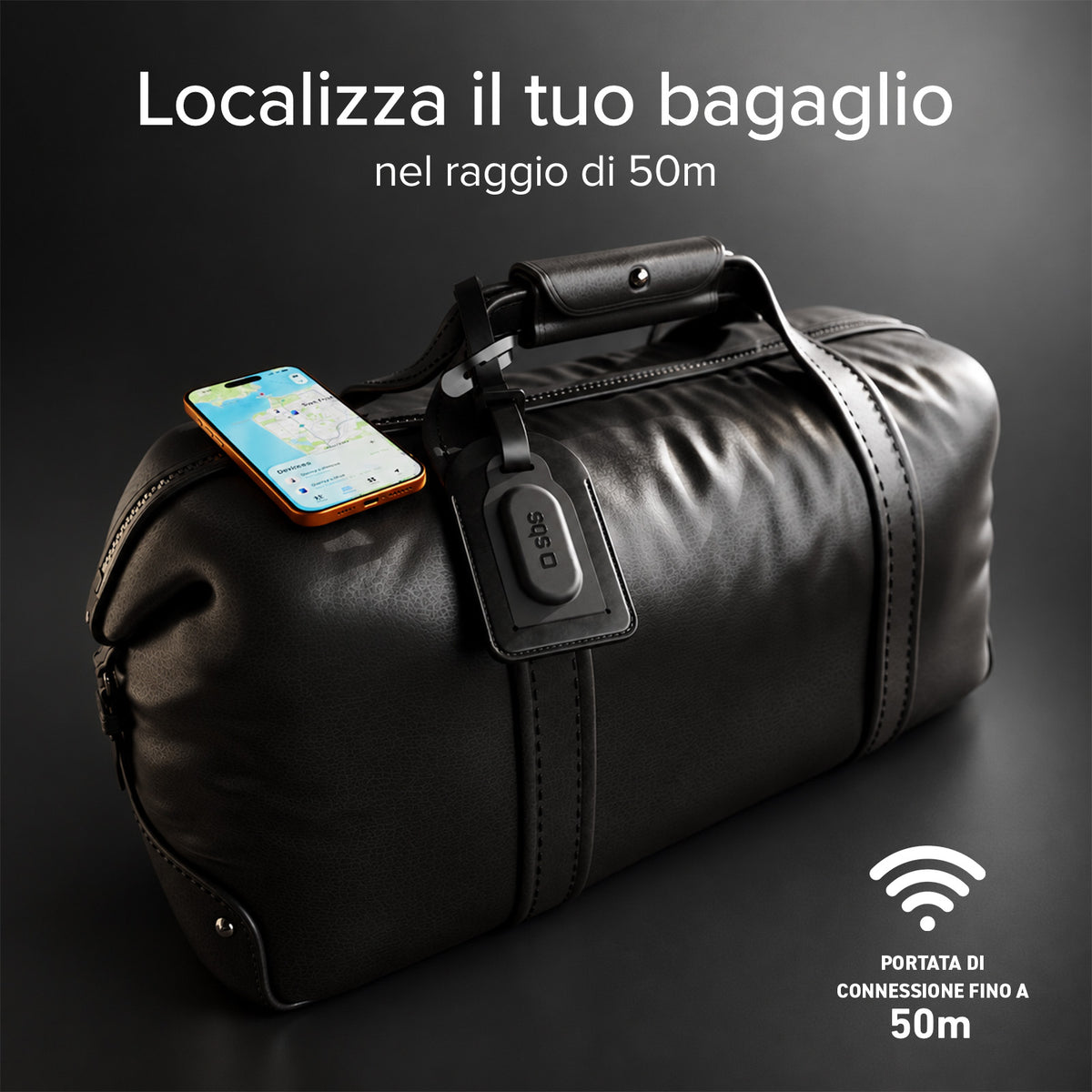 Track My Bag Kofferanhänger mit Tracker, kompatibel mit Apple Find My und Google Find Hub