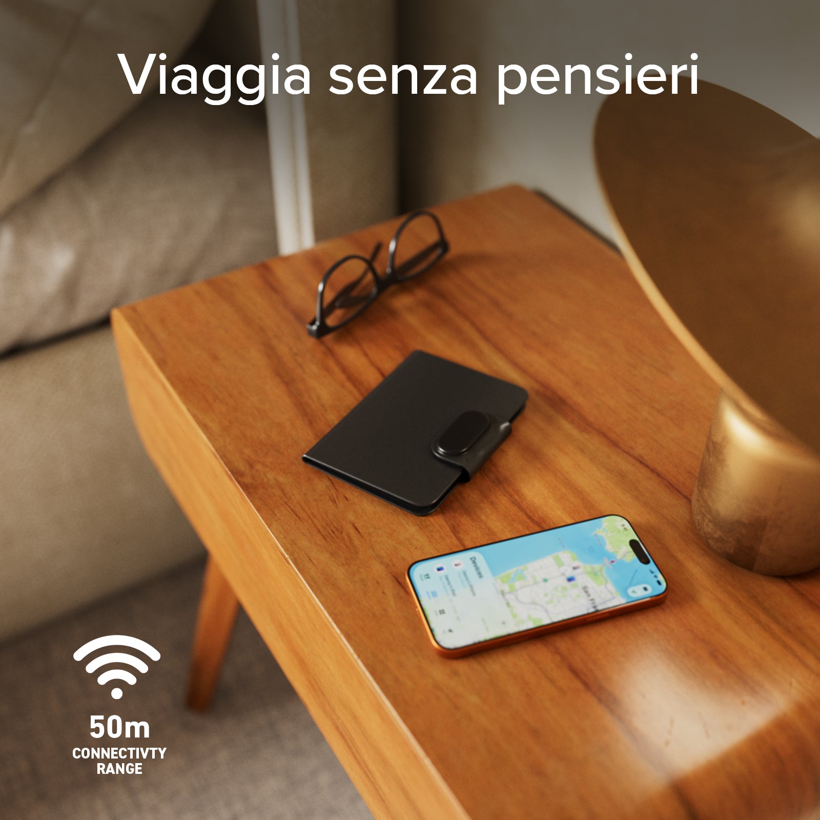 Porta passaporto Track My Passport con tracker Apple Find My e Google Find Hub