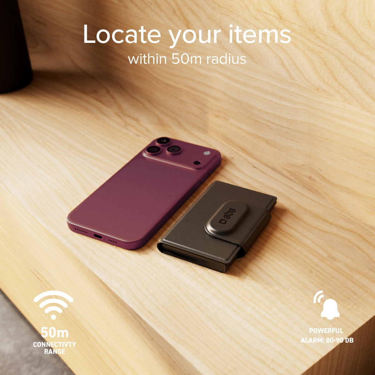 Track My Wallet Kartenetui mit Tracker kompatibel mit Apple Find My und Google Find Hub
