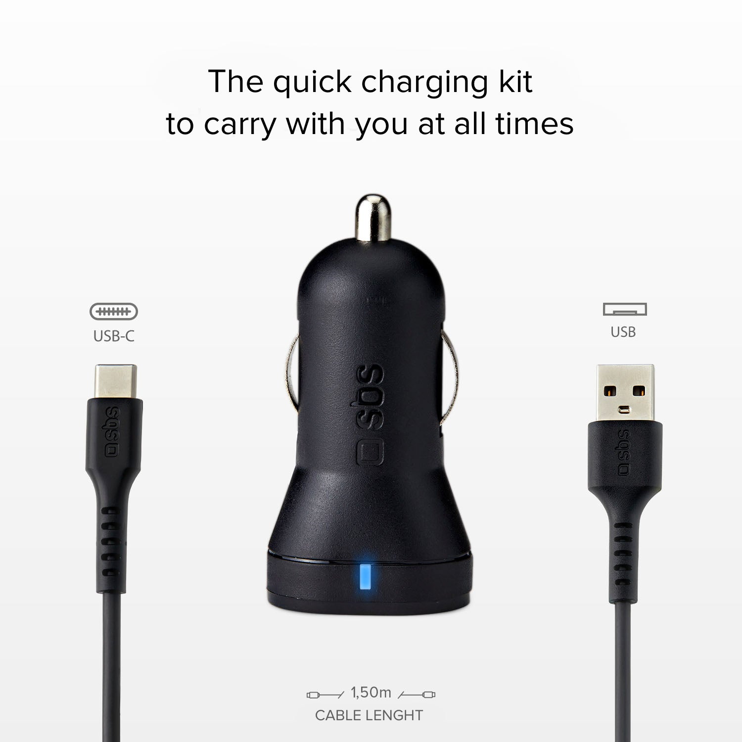 Kit de carga USB-Tipo C para coche