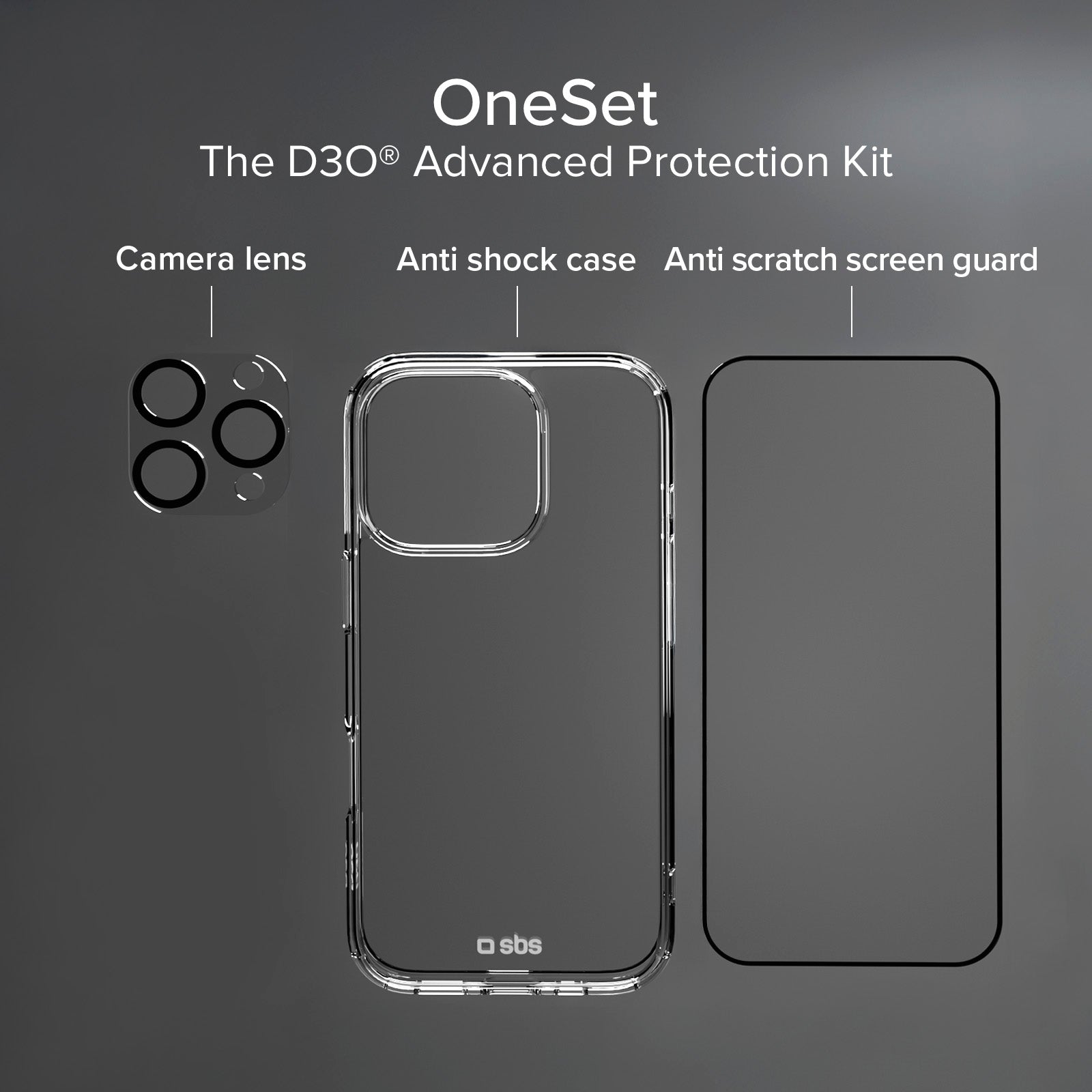Kit Protezione totale D3O per iPhone 16 Pro