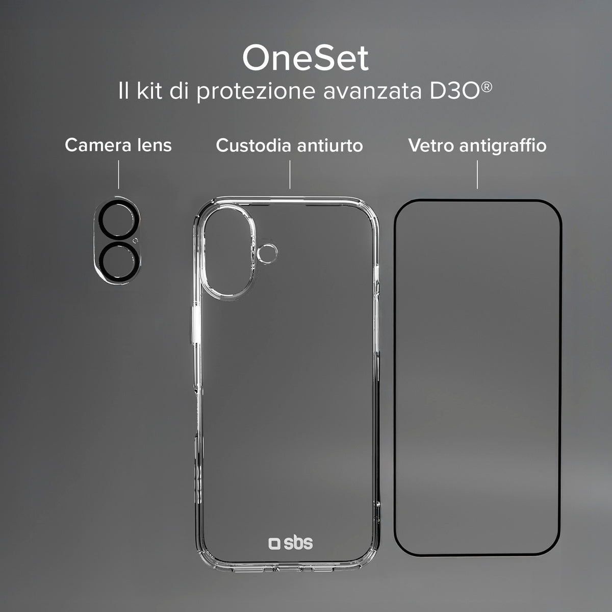 Kit Protezione totale D3O per iPhone 16