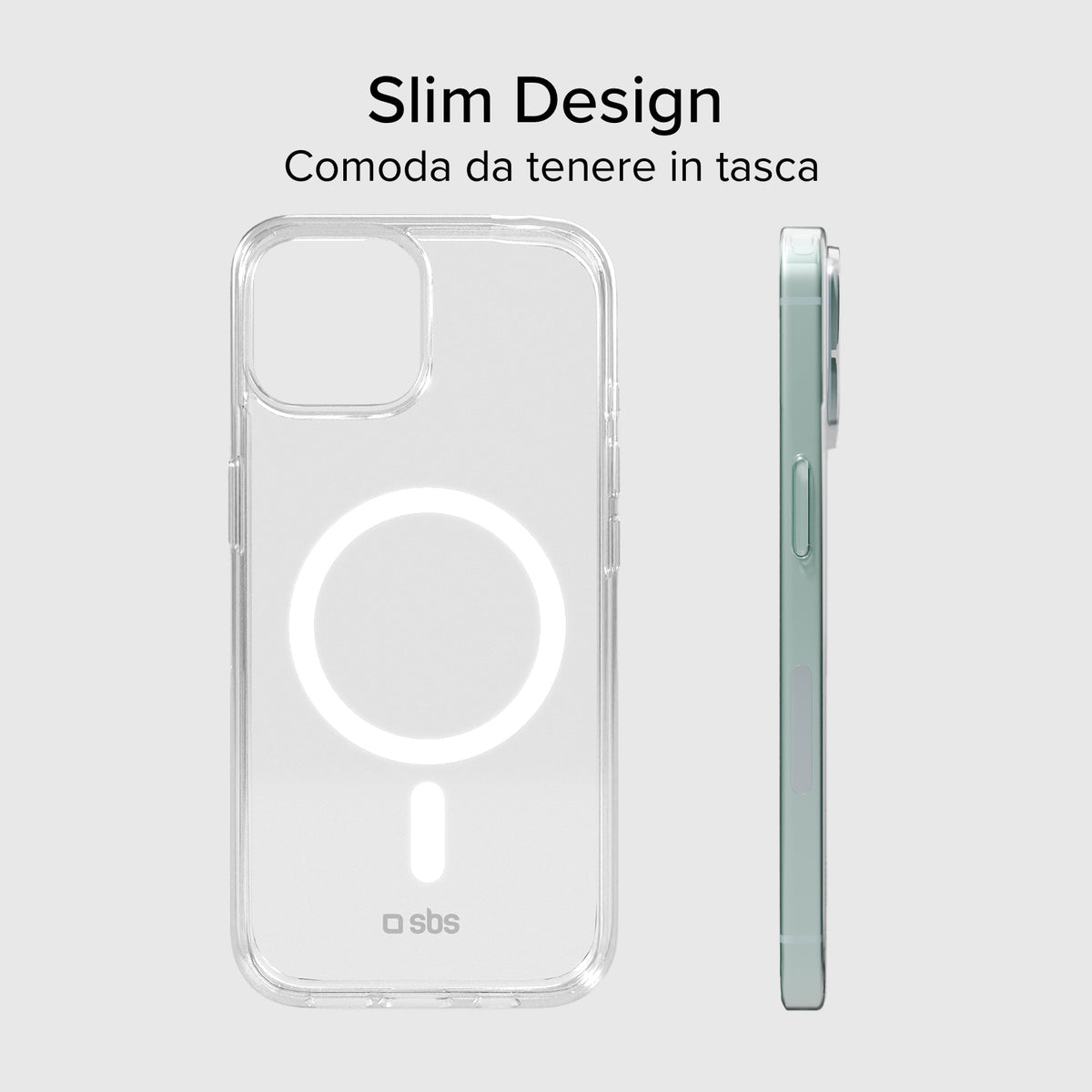 Rigid transparent case compatible with MagSafe charging for iPhone 14/13