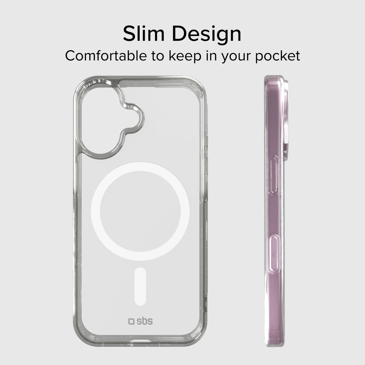 Cover trasparente rigida compatibile con ricarica MagSafe per iPhone 16