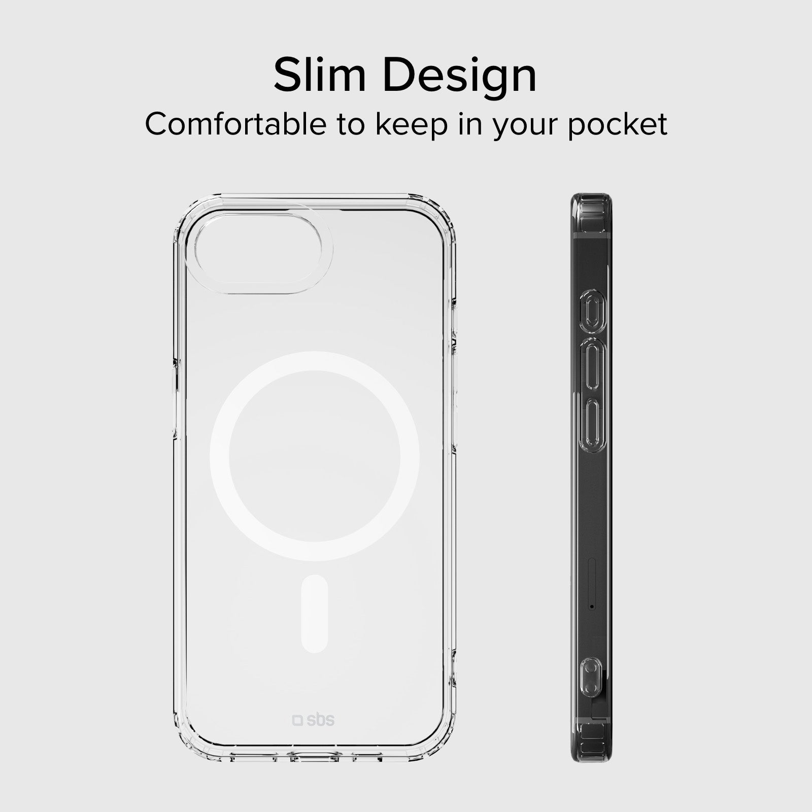 Coque transparente rigide, compatible recharge MagSafe pour iPhone 17e/16e