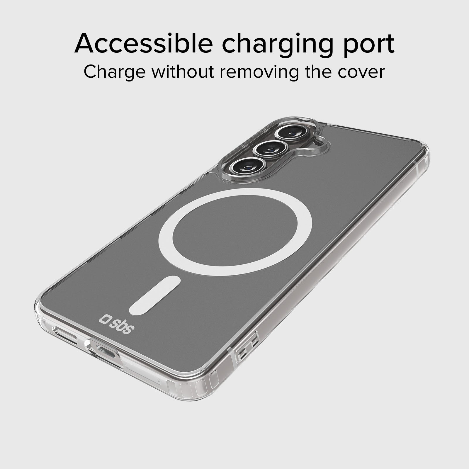 Cover rigida compatibile con ricarica wireless magnetica per Samsung S26+