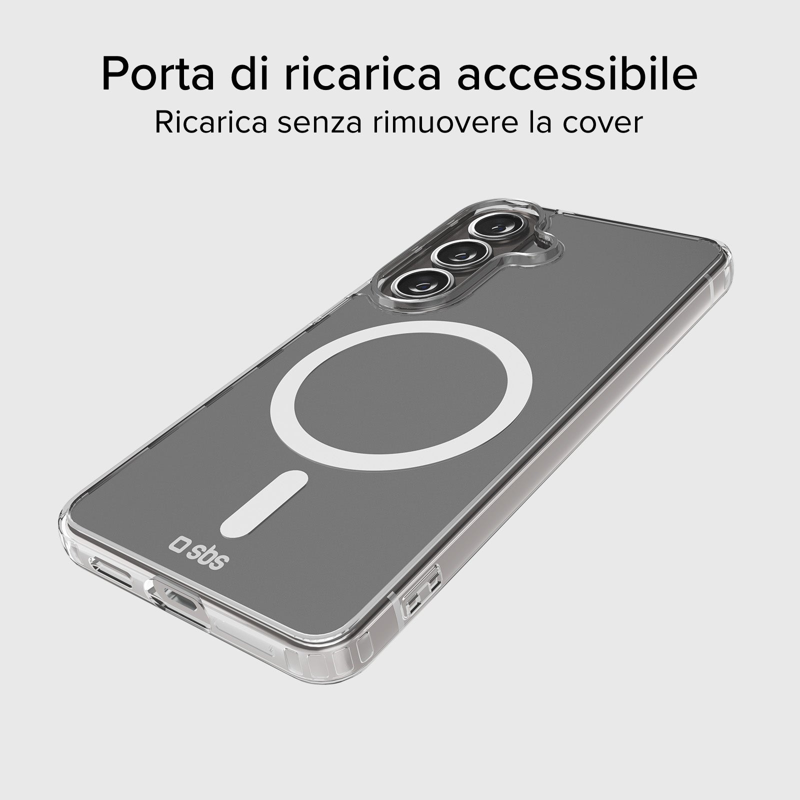 Cover rigida compatibile con ricarica wireless magnetica per Samsung S26+