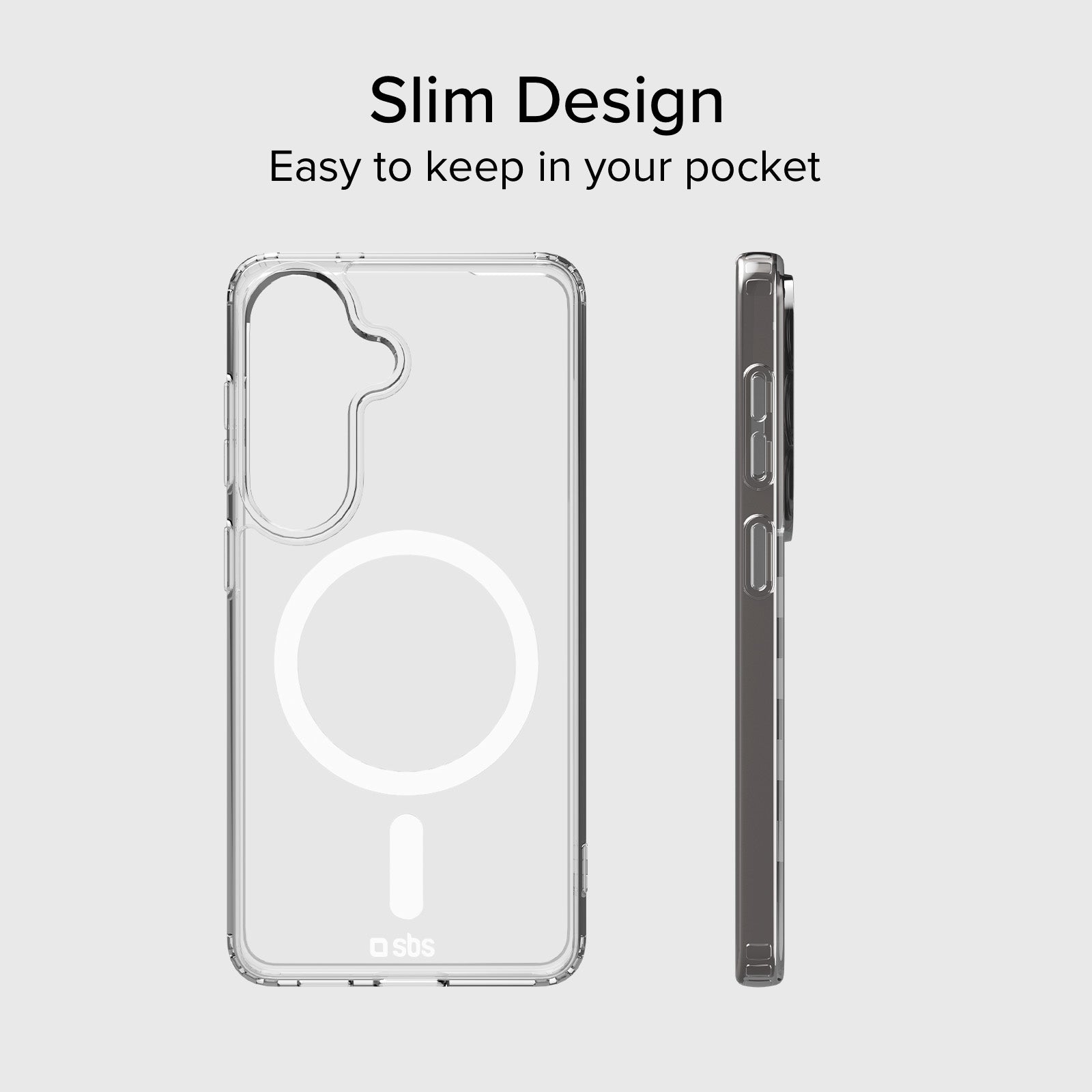 Cover rigida compatibile con ricarica wireless magnetica per Samsung S26+