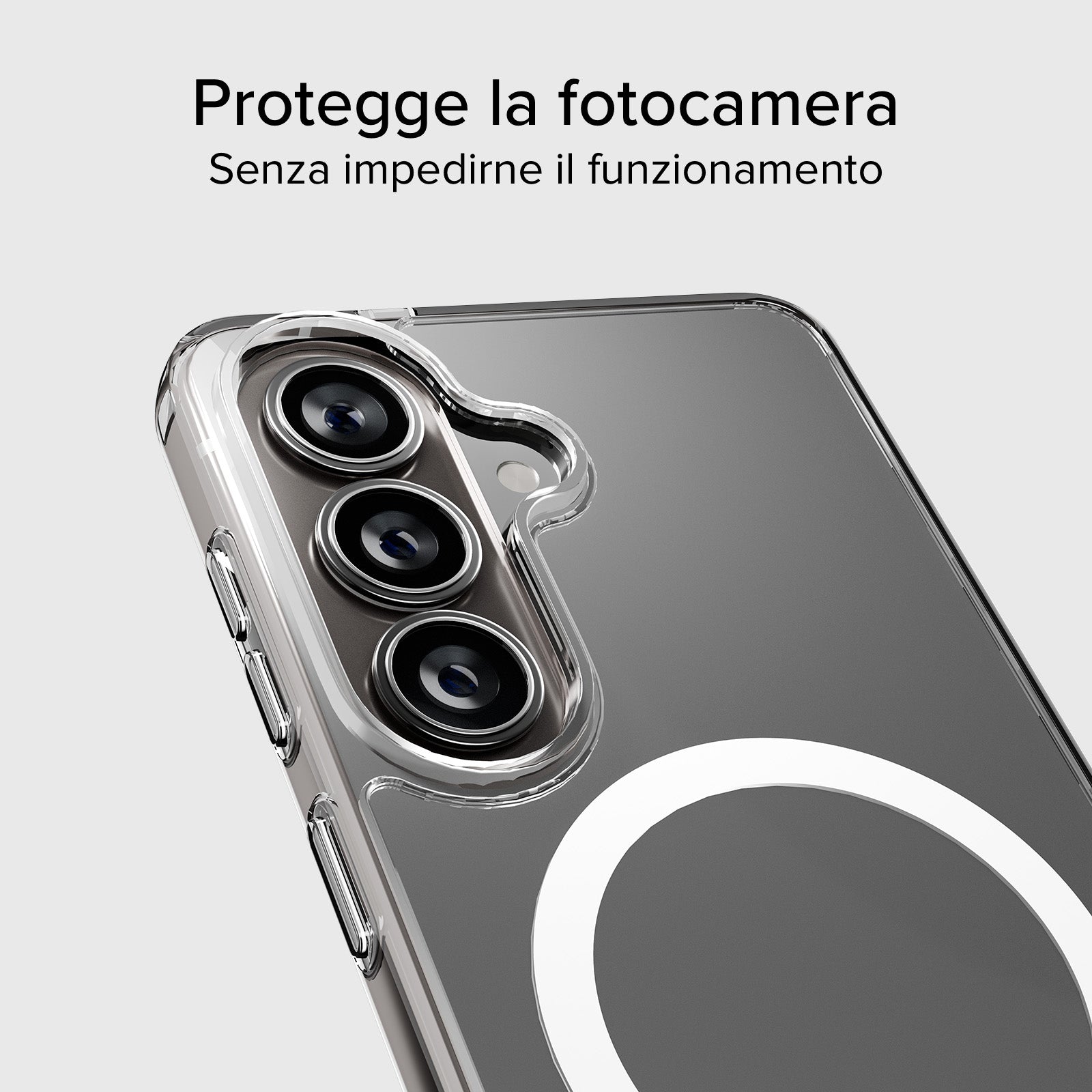 Cover rigida compatibile con ricarica wireless magnetica per Samsung S26