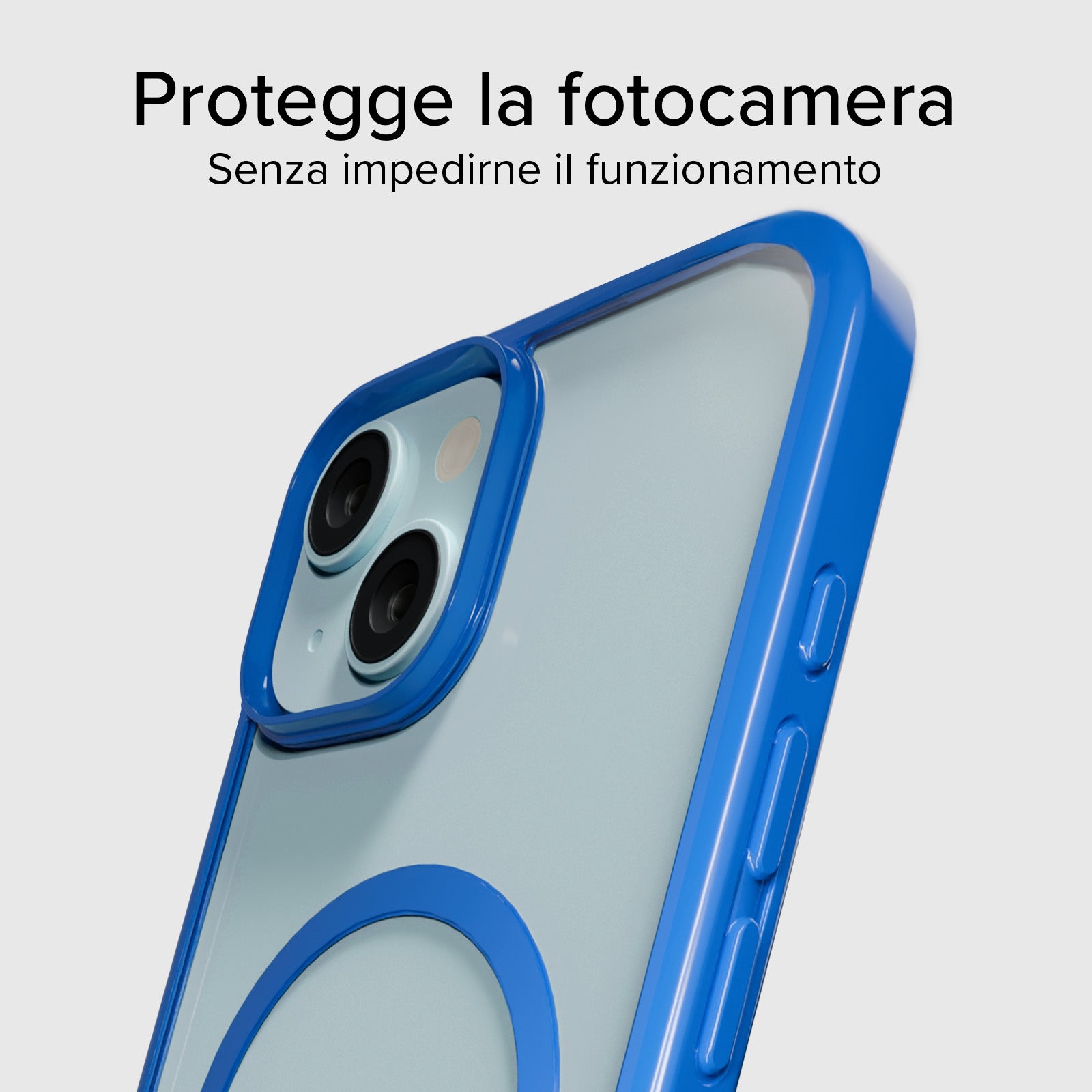 Cover per iPhone 15 con bordi colorati compatibile con ricarica MagSafe
