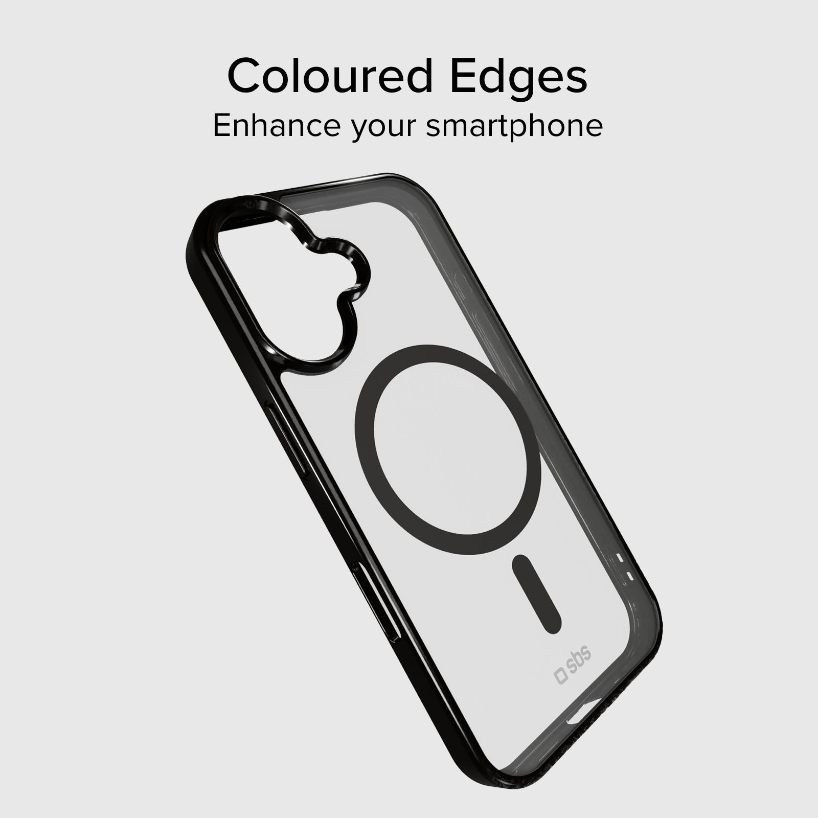 Cover per iPhone 16 Plus con bordi colorati compatibile con ricarica MagSafe